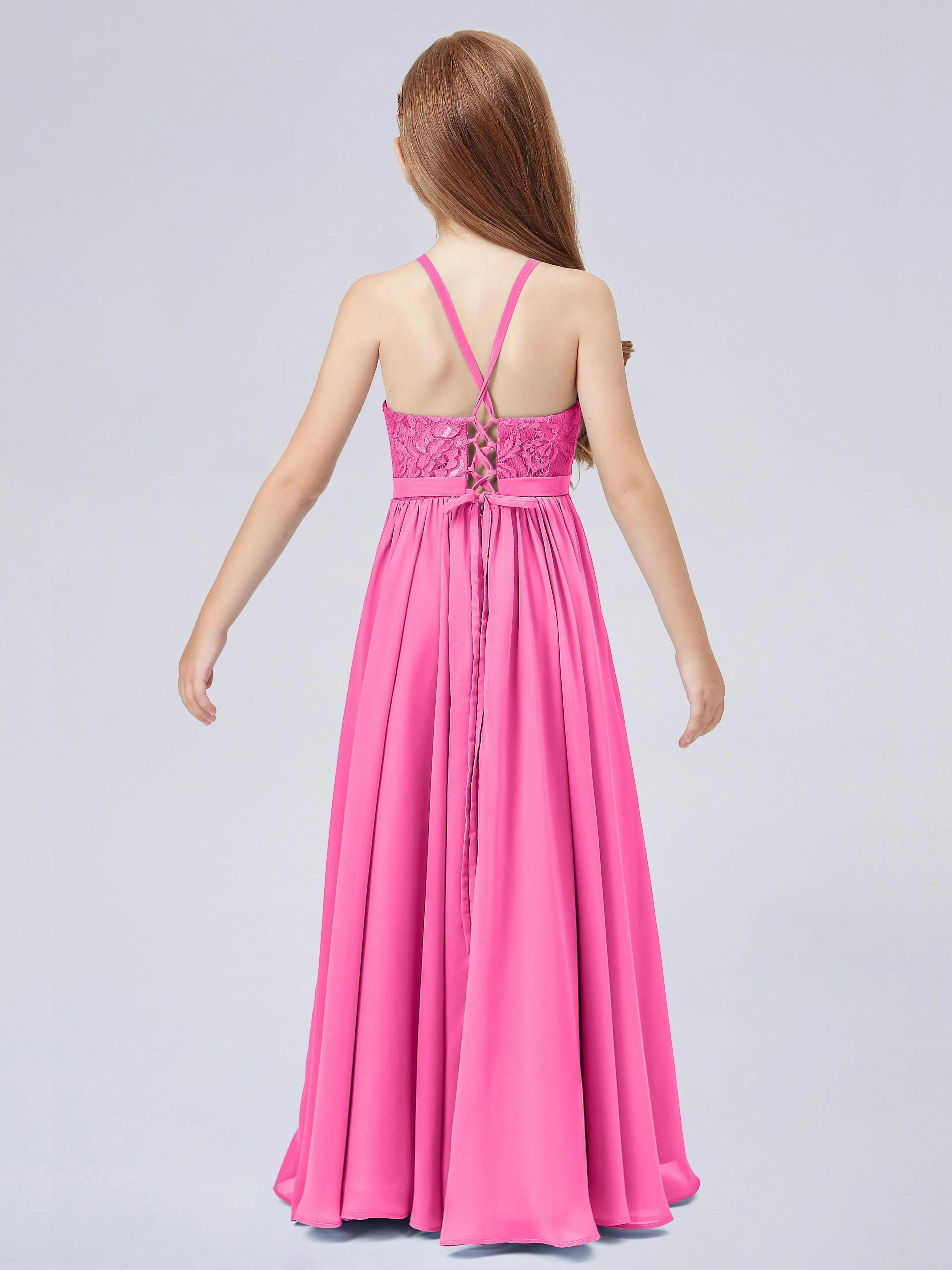 Halter Lace Junior Bridesmaid Dress