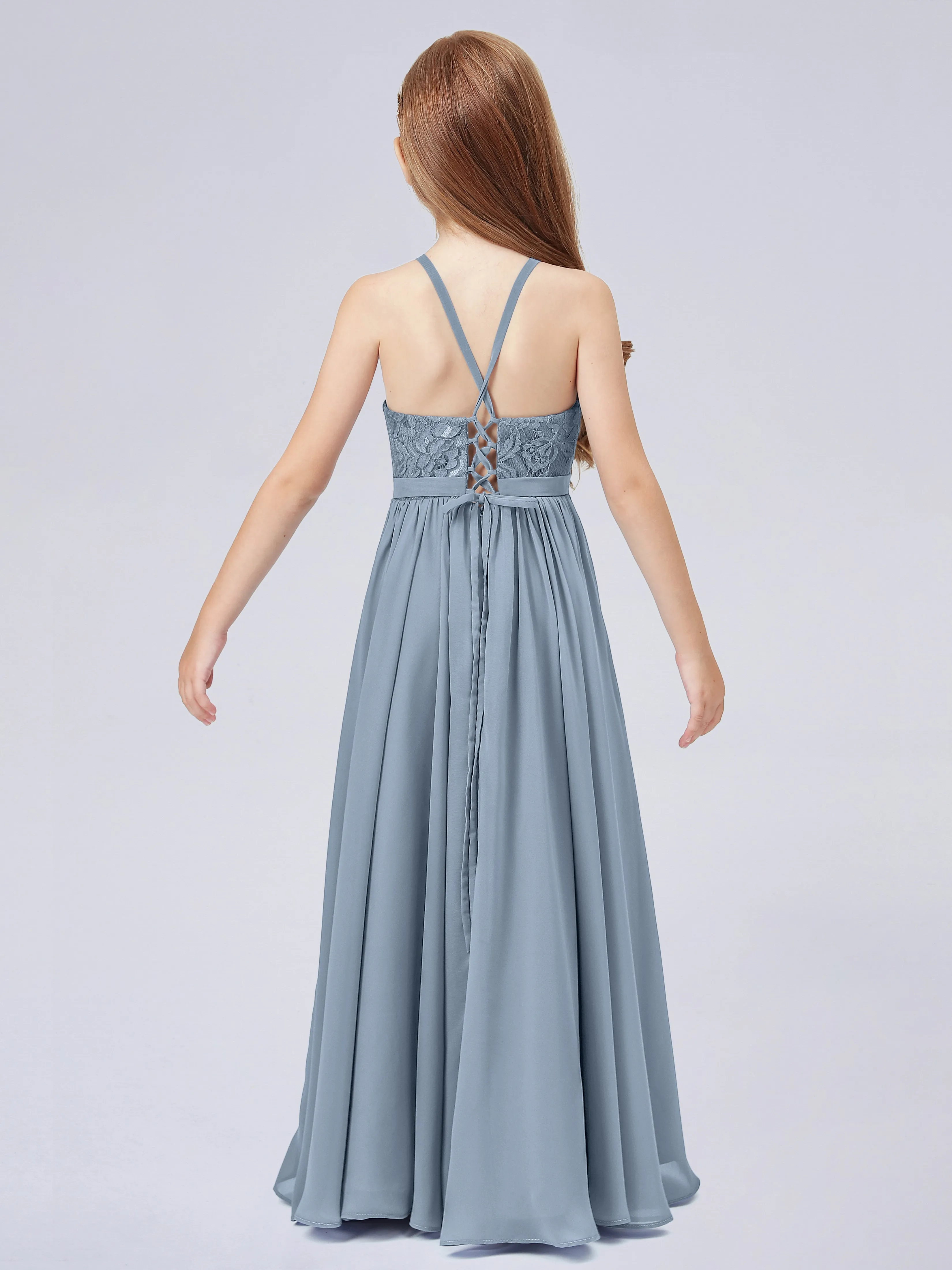 Halter Lace Junior Bridesmaid Dress