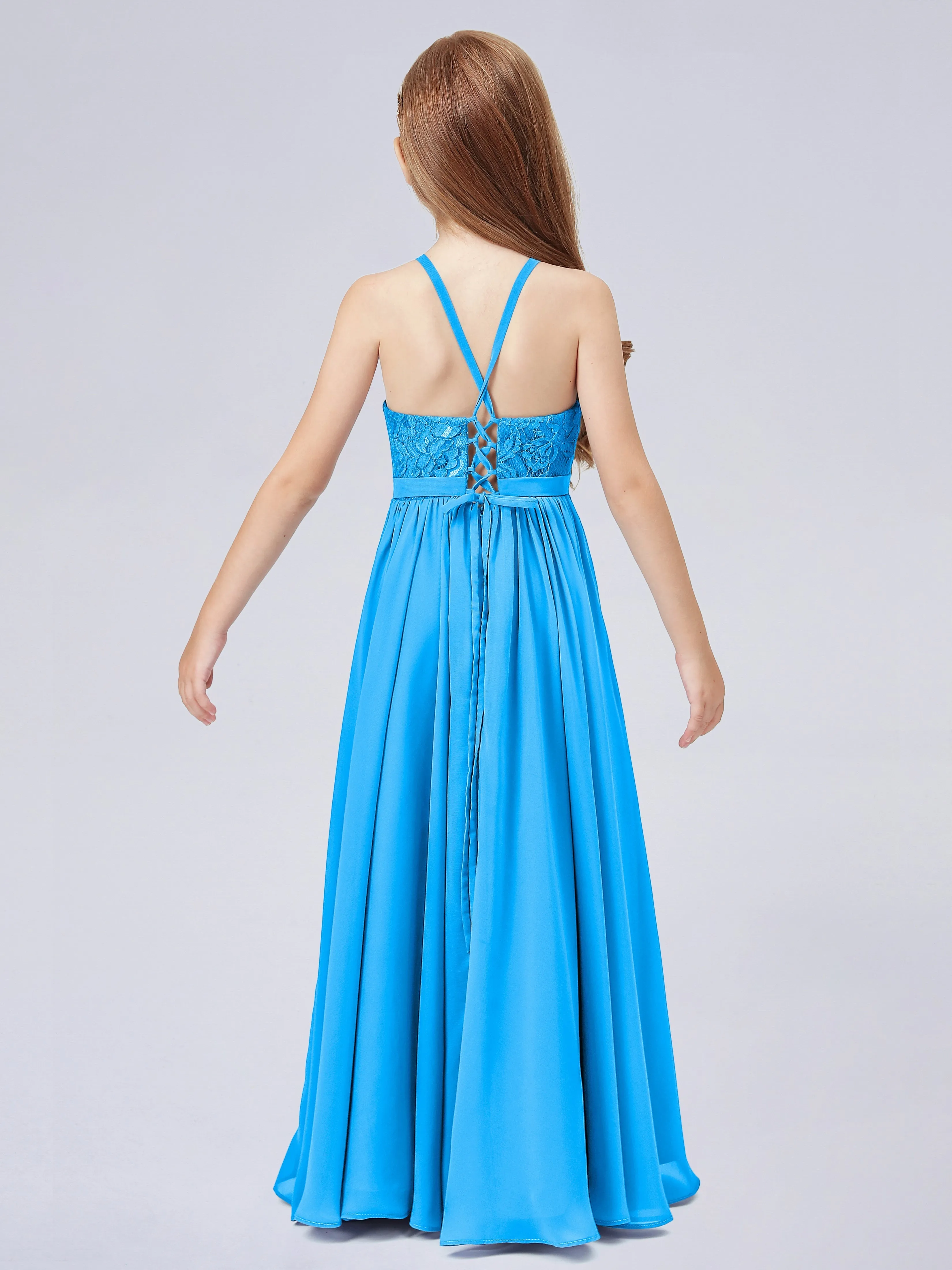 Halter Lace Junior Bridesmaid Dress