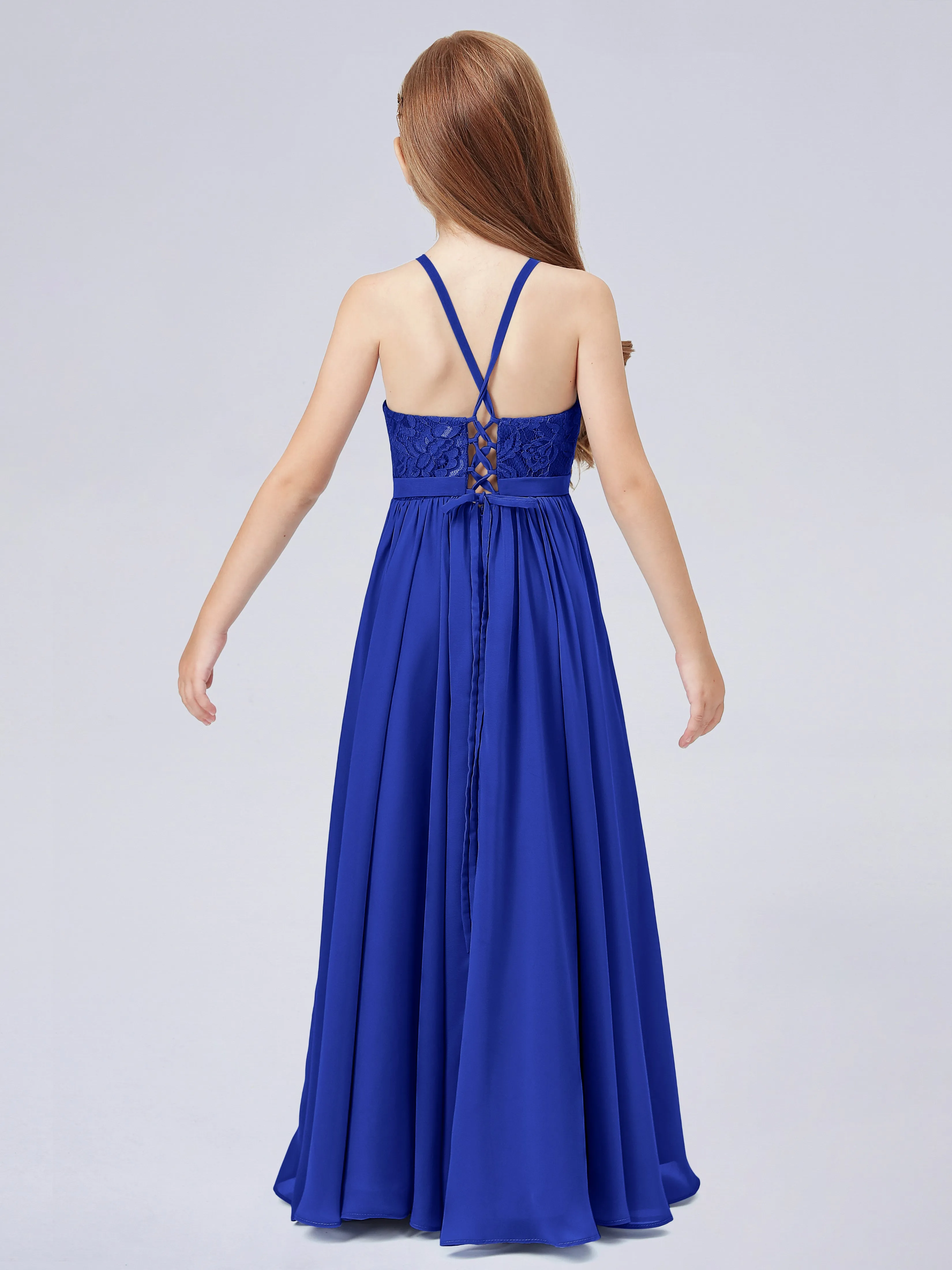 Halter Lace Junior Bridesmaid Dress