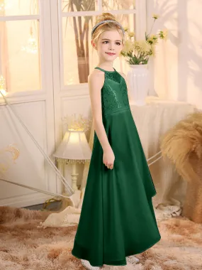 Halter Sleeveless Chiffon Junior Bridesmaid Dresses