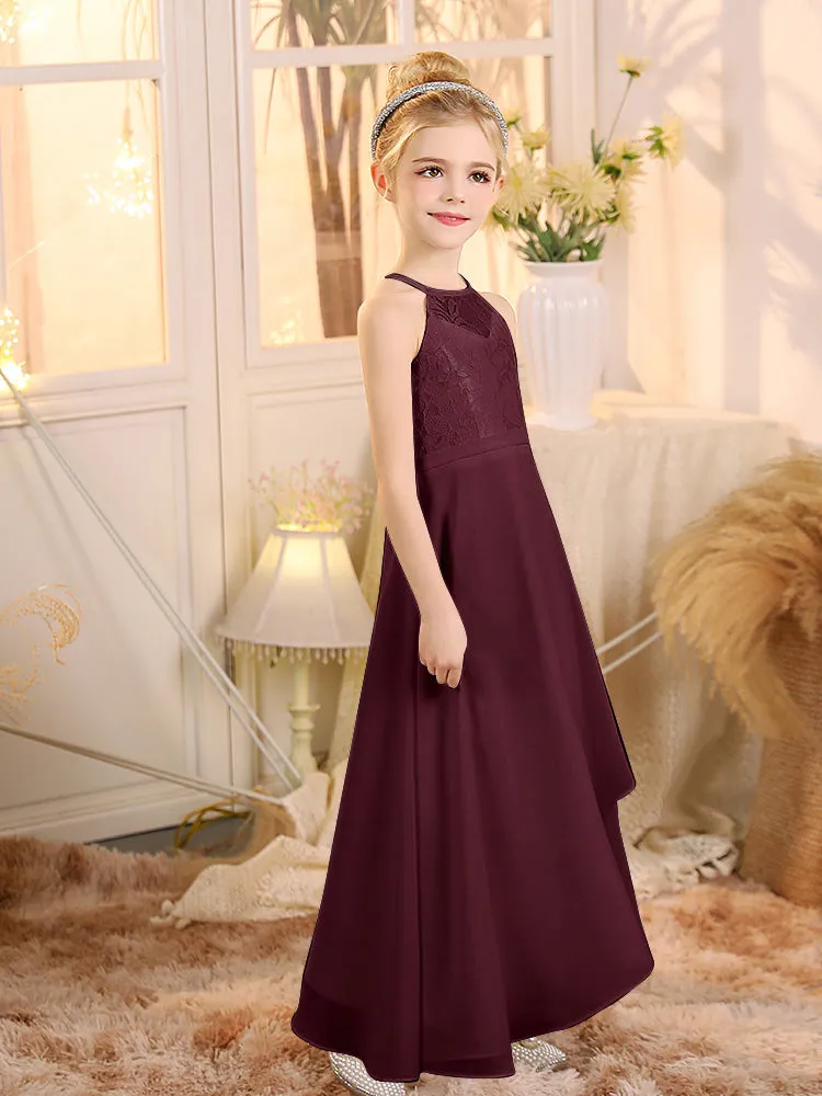 Halter Sleeveless Chiffon Junior Bridesmaid Dresses