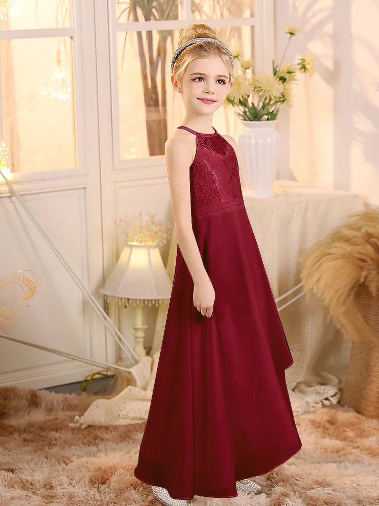 Halter Sleeveless Chiffon Junior Bridesmaid Dresses