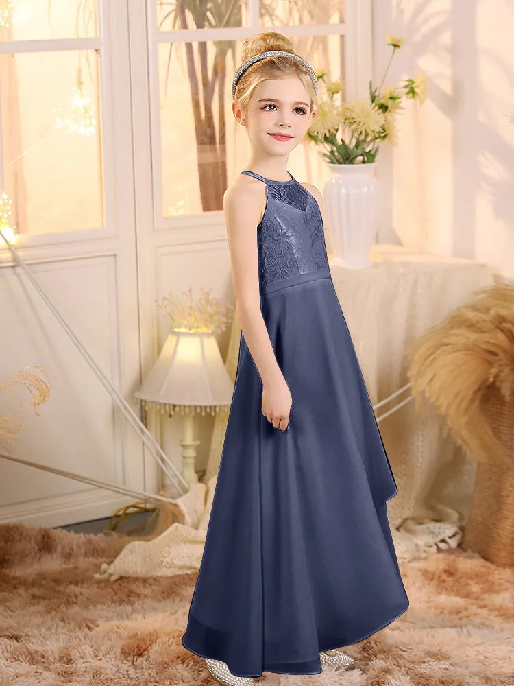 Halter Sleeveless Chiffon Junior Bridesmaid Dresses