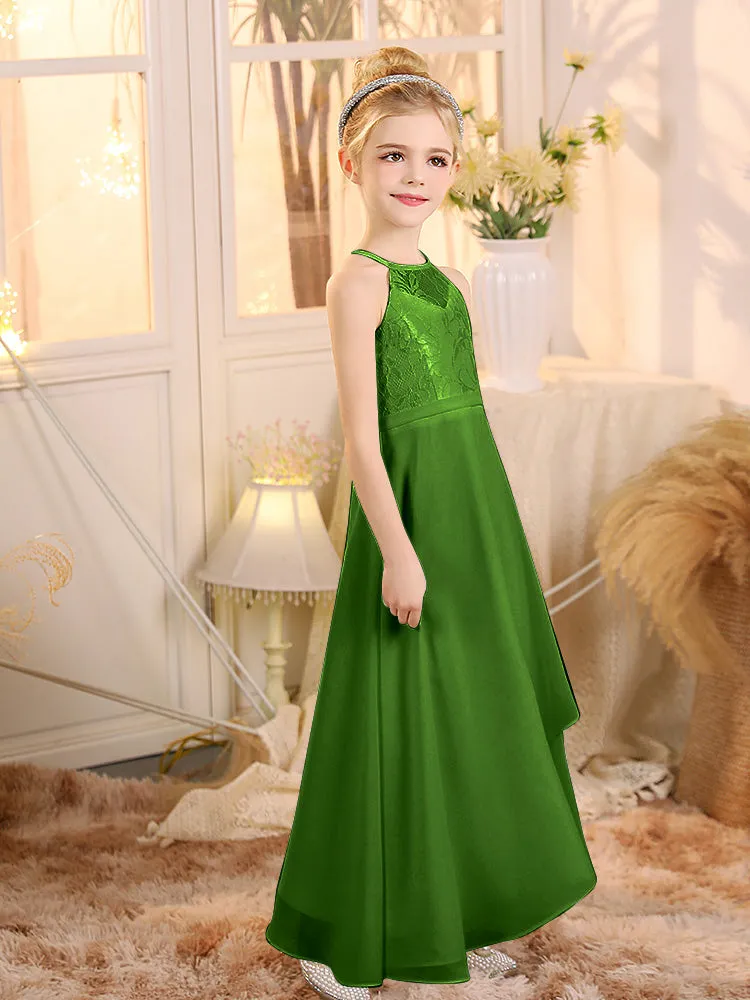 Halter Sleeveless Chiffon Junior Bridesmaid Dresses