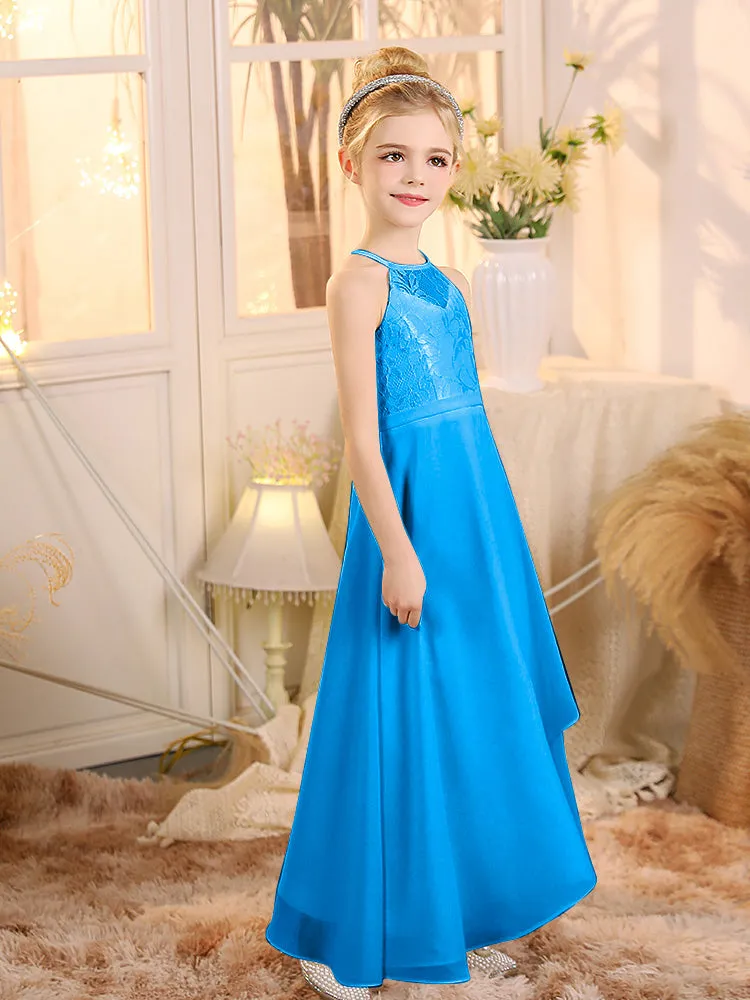 Halter Sleeveless Chiffon Junior Bridesmaid Dresses