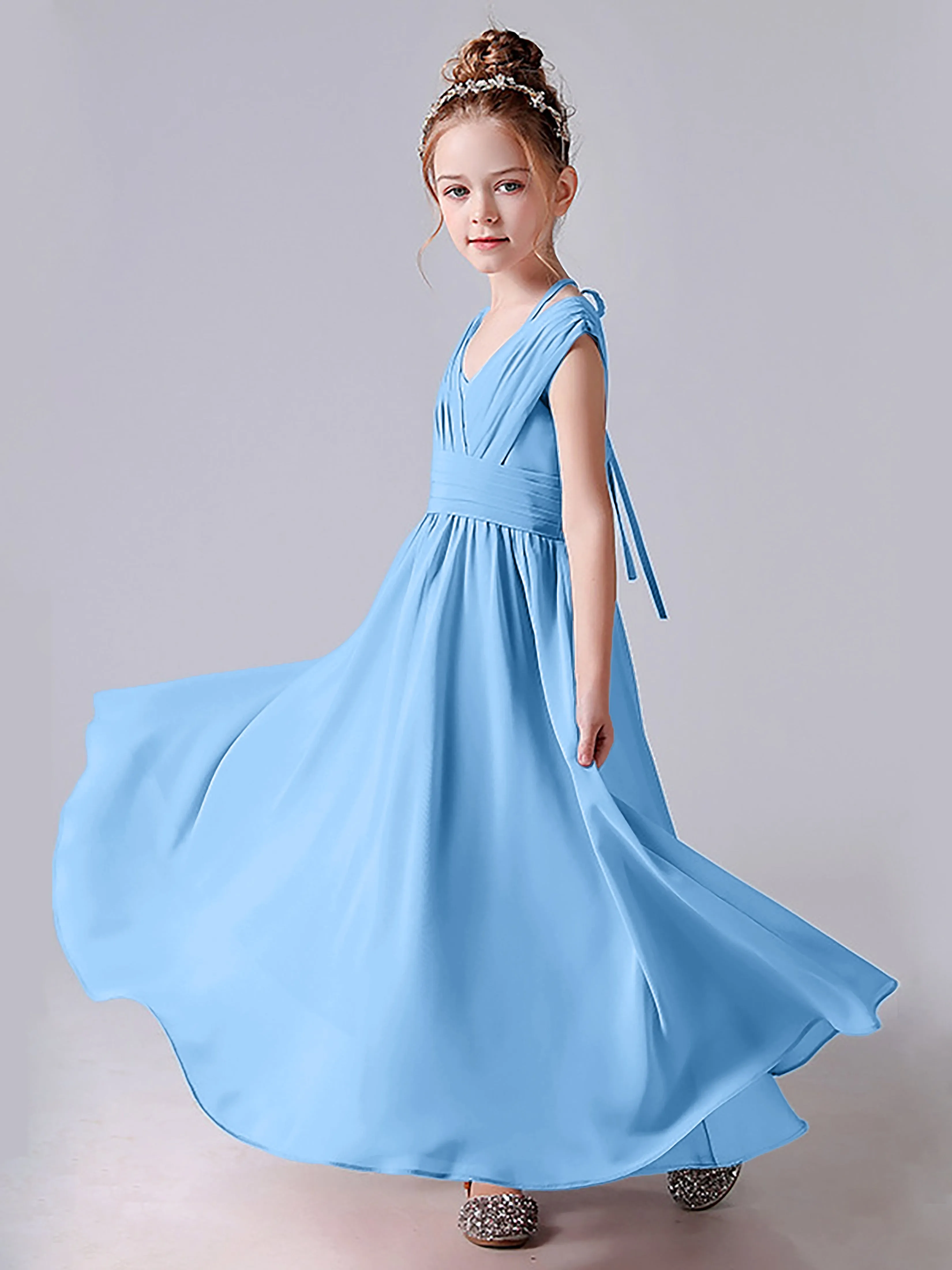 Halter V Back Junior Bridesmaid Dress