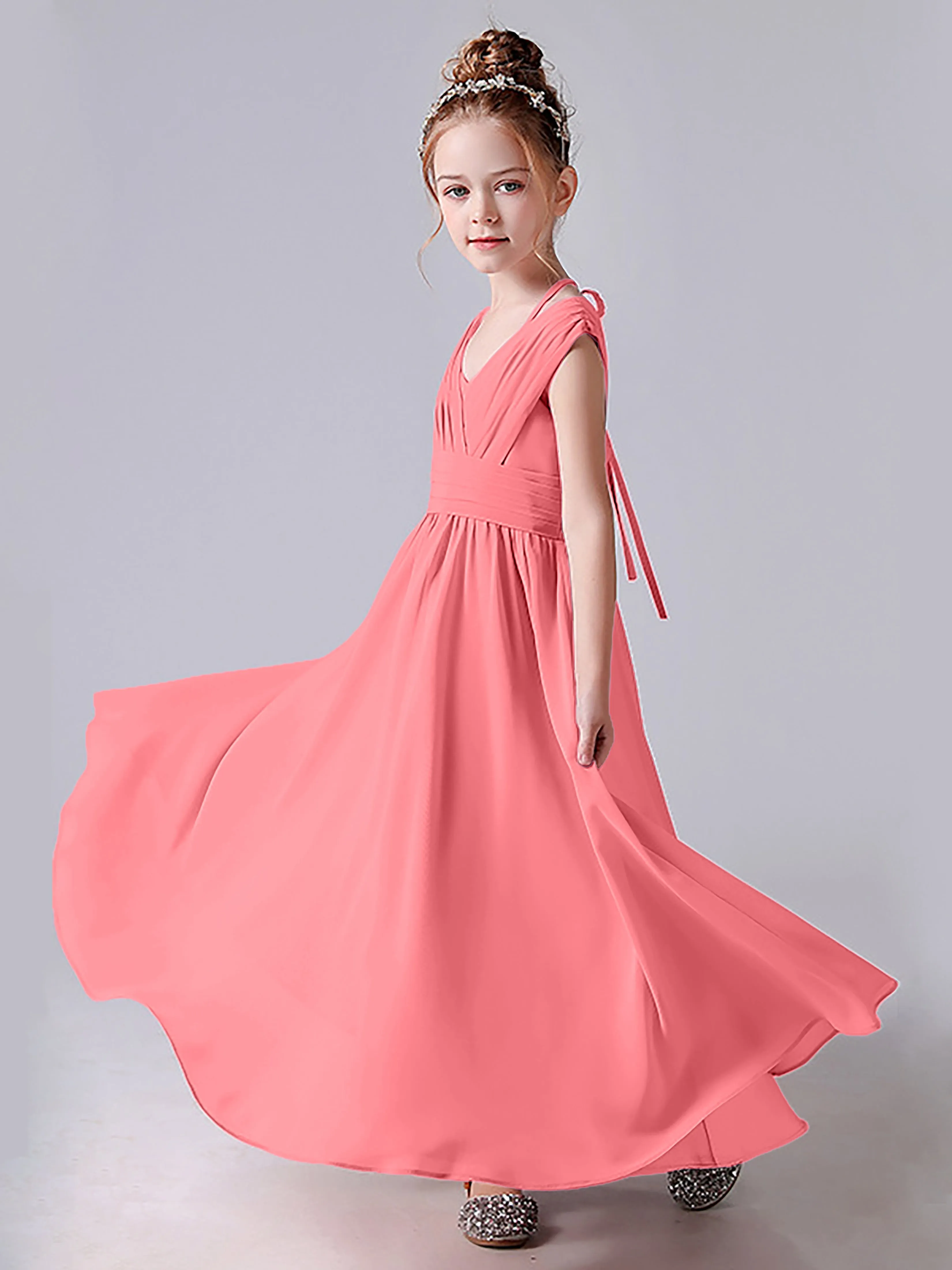 Halter V Back Junior Bridesmaid Dress