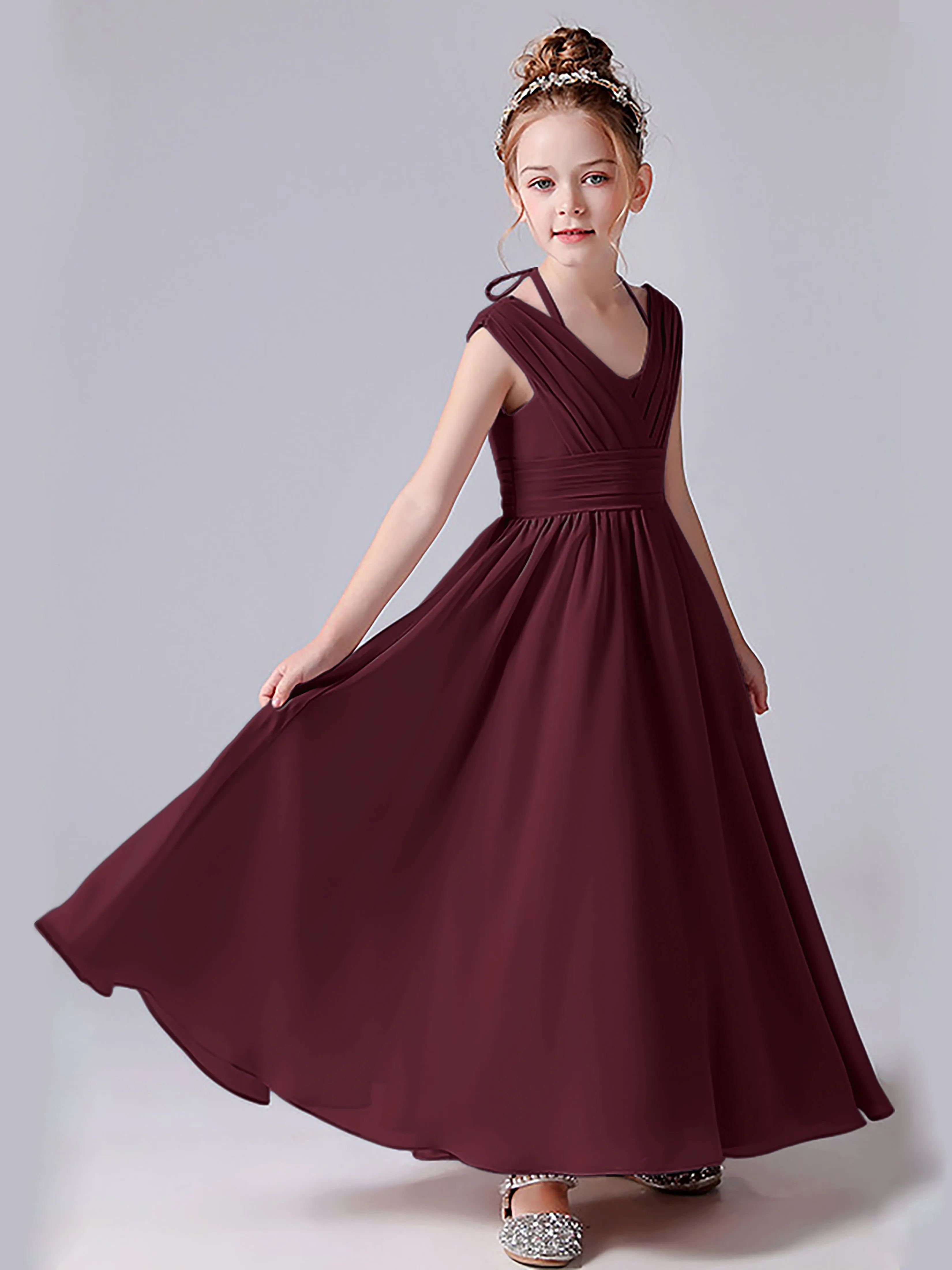 Halter V Back Junior Bridesmaid Dress