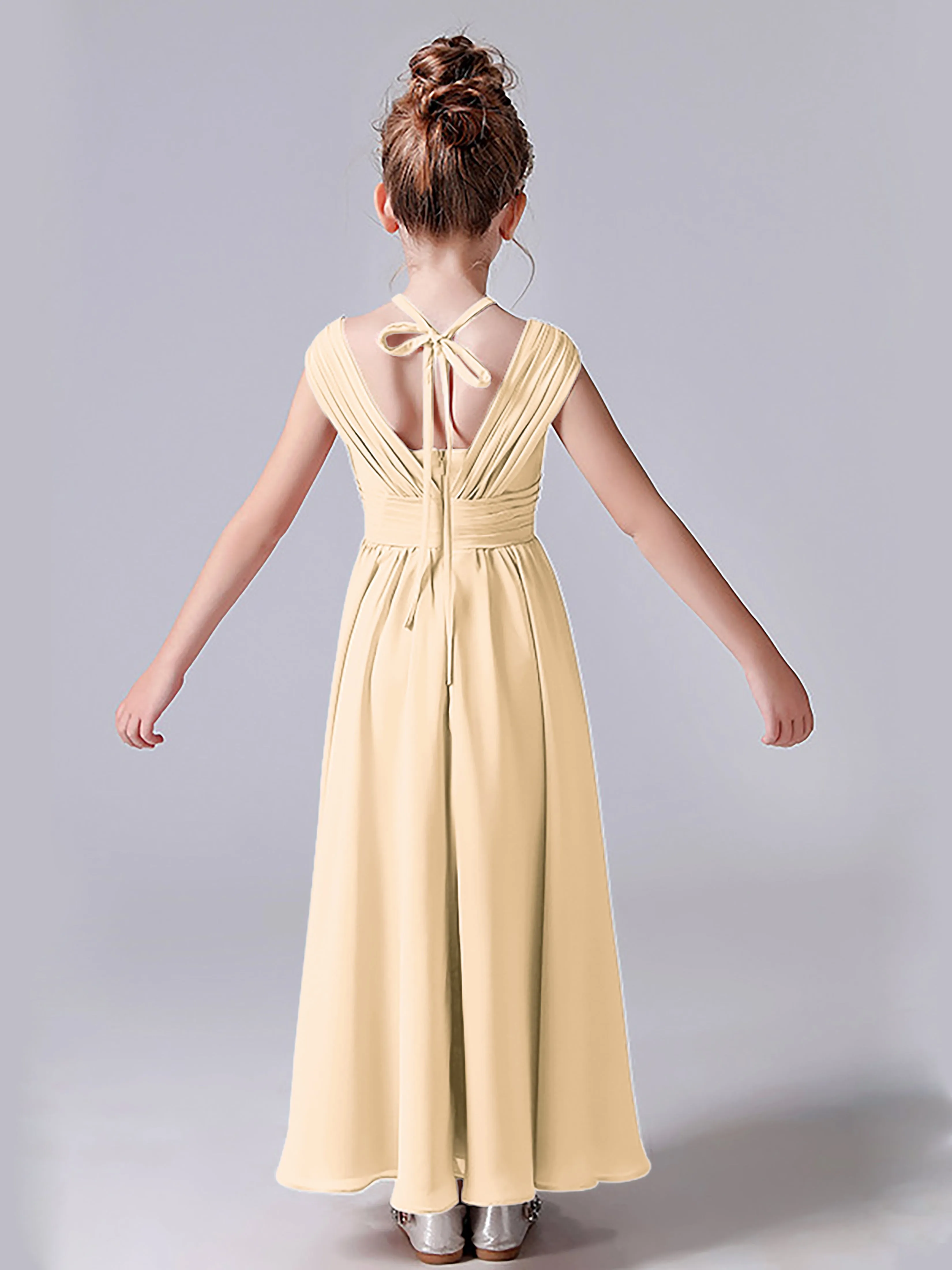 Halter V Back Junior Bridesmaid Dress