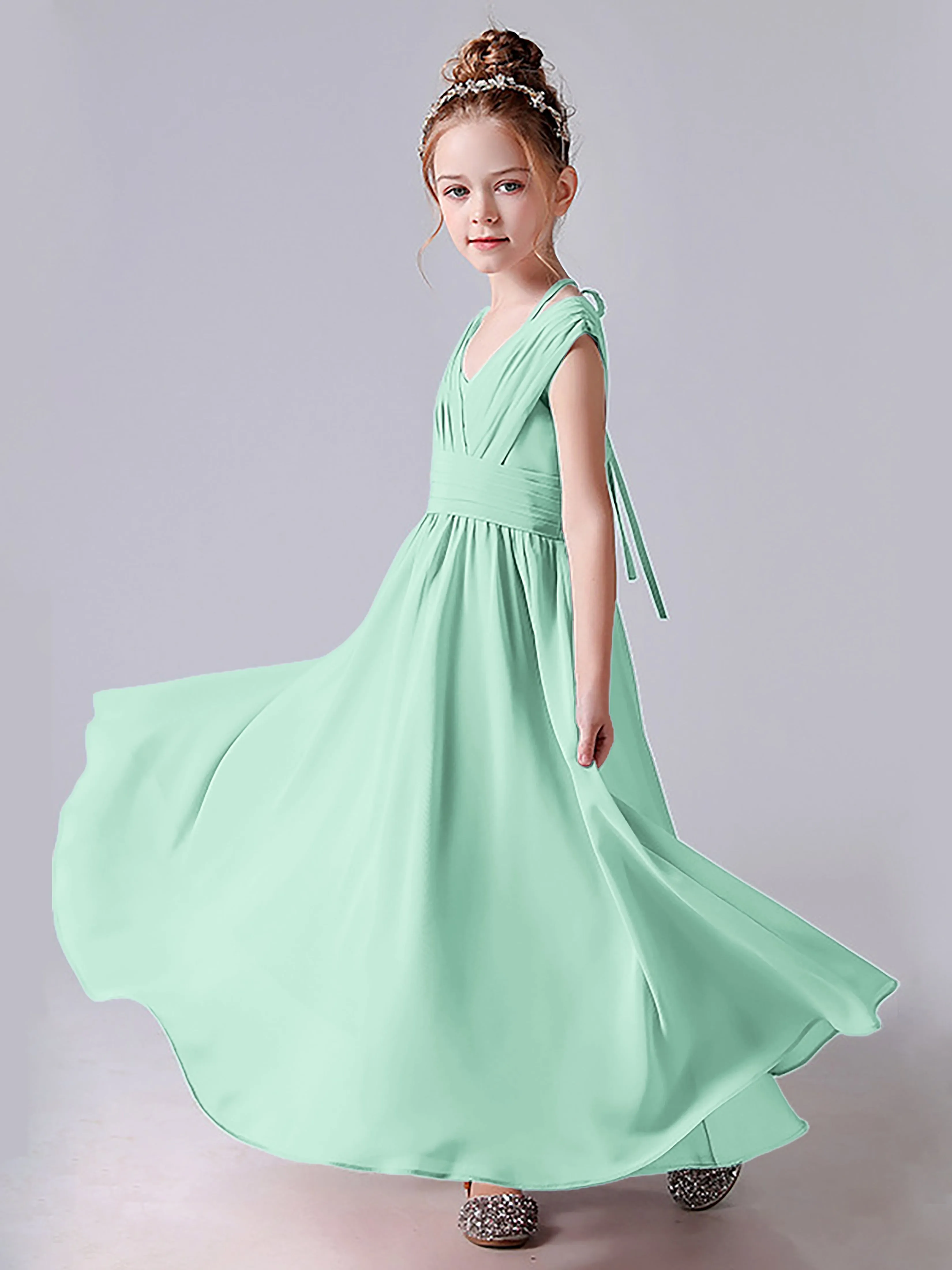 Halter V Back Junior Bridesmaid Dress