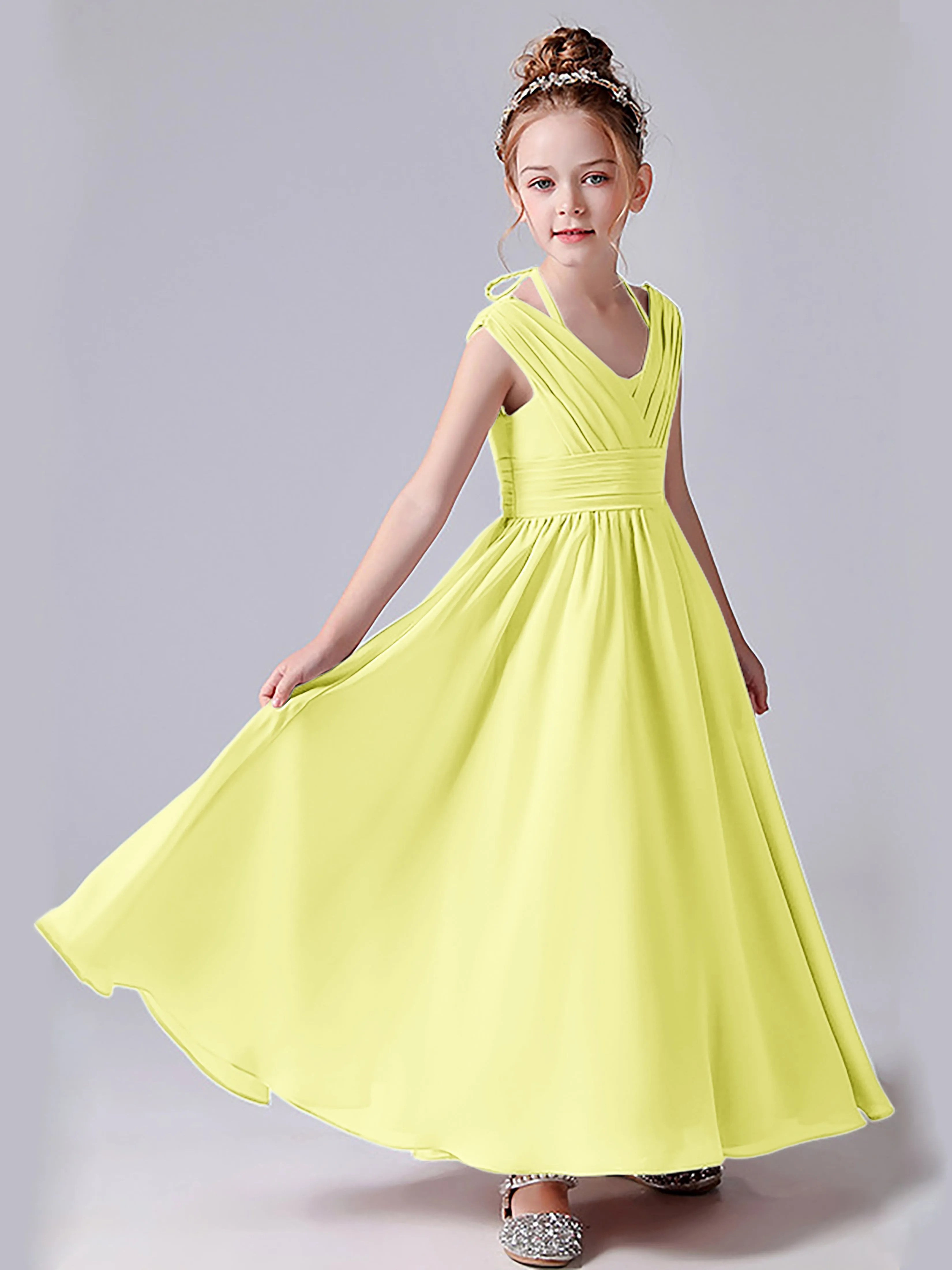 Halter V Back Junior Bridesmaid Dress