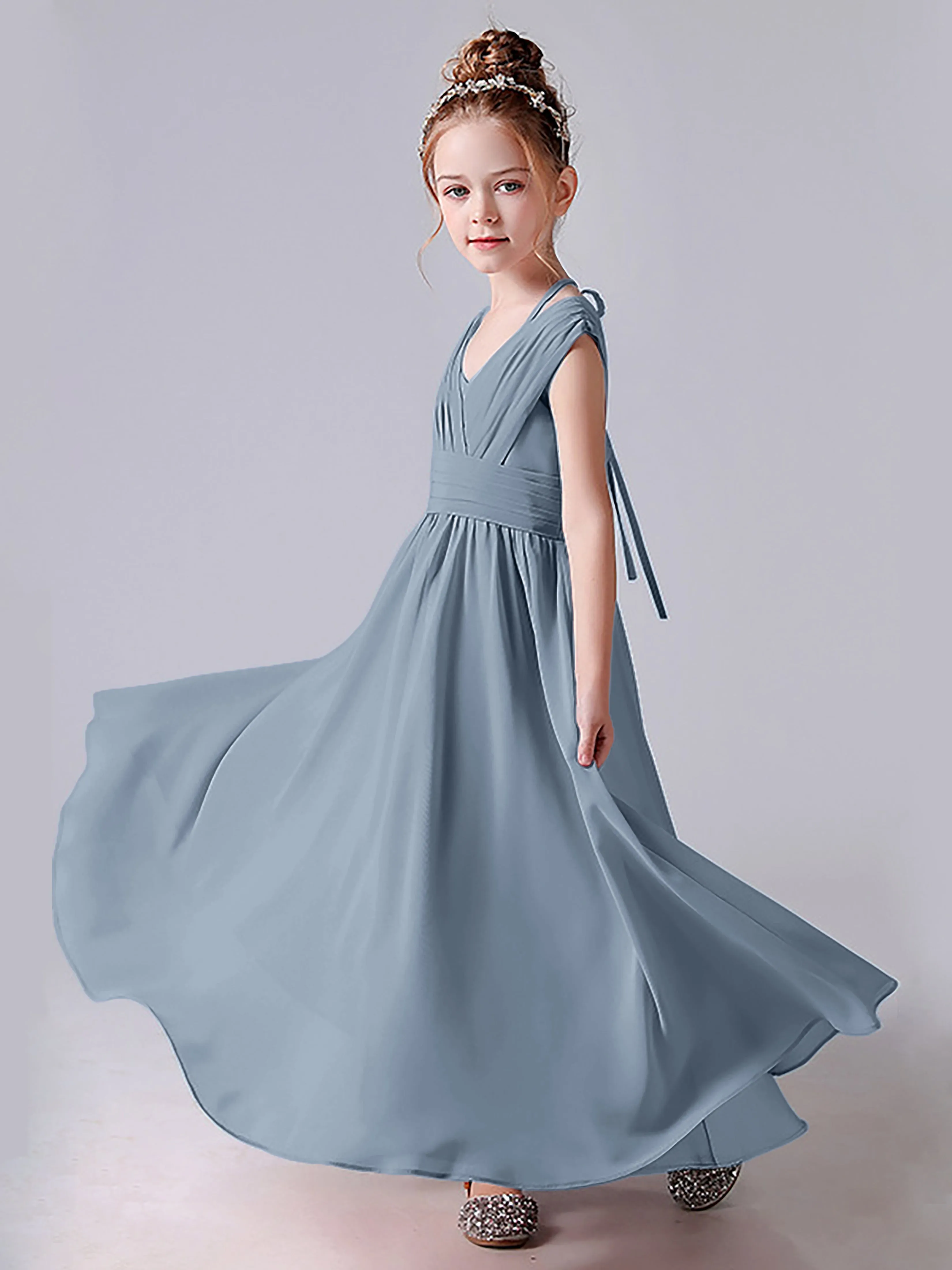 Halter V Back Junior Bridesmaid Dress