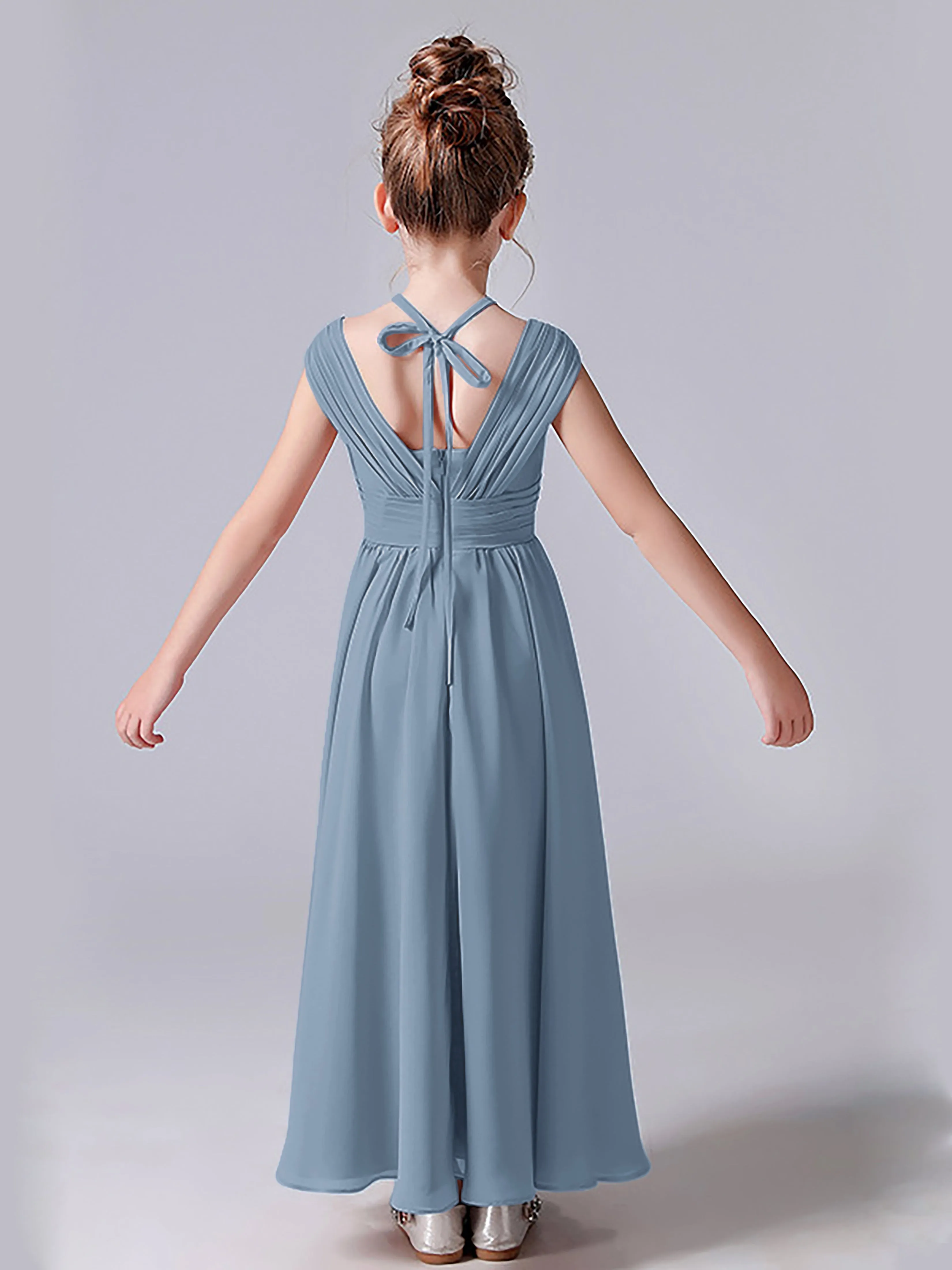 Halter V Back Junior Bridesmaid Dress