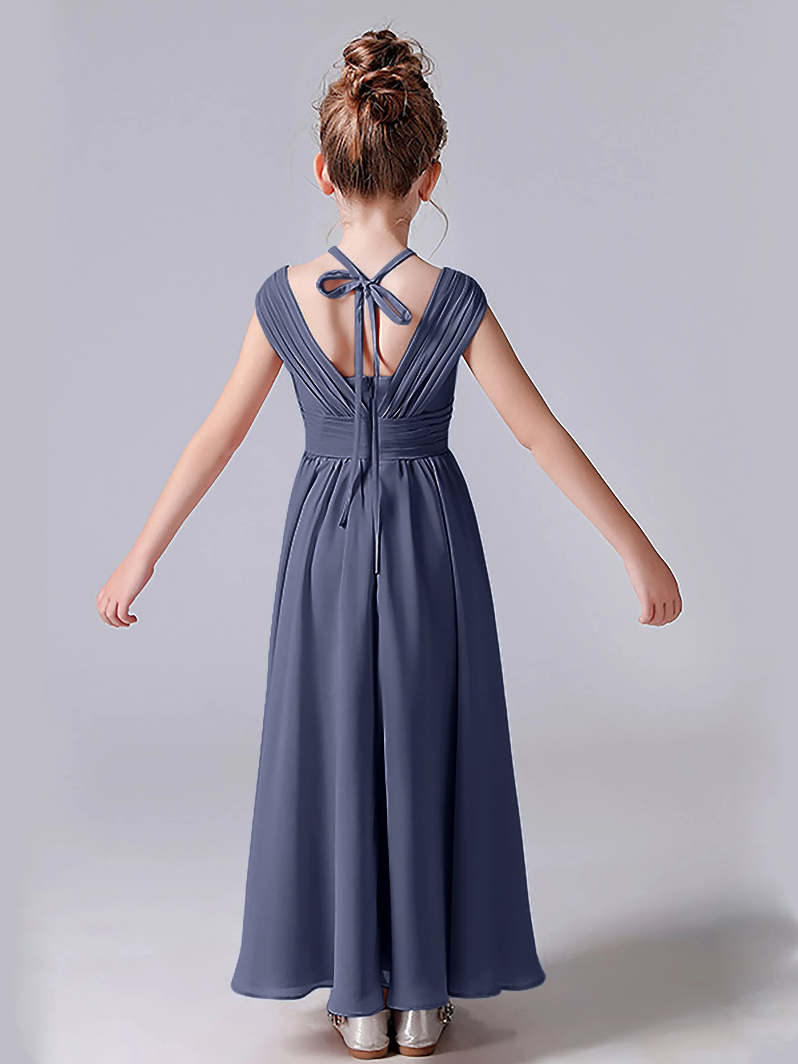 Halter V Back Junior Bridesmaid Dress