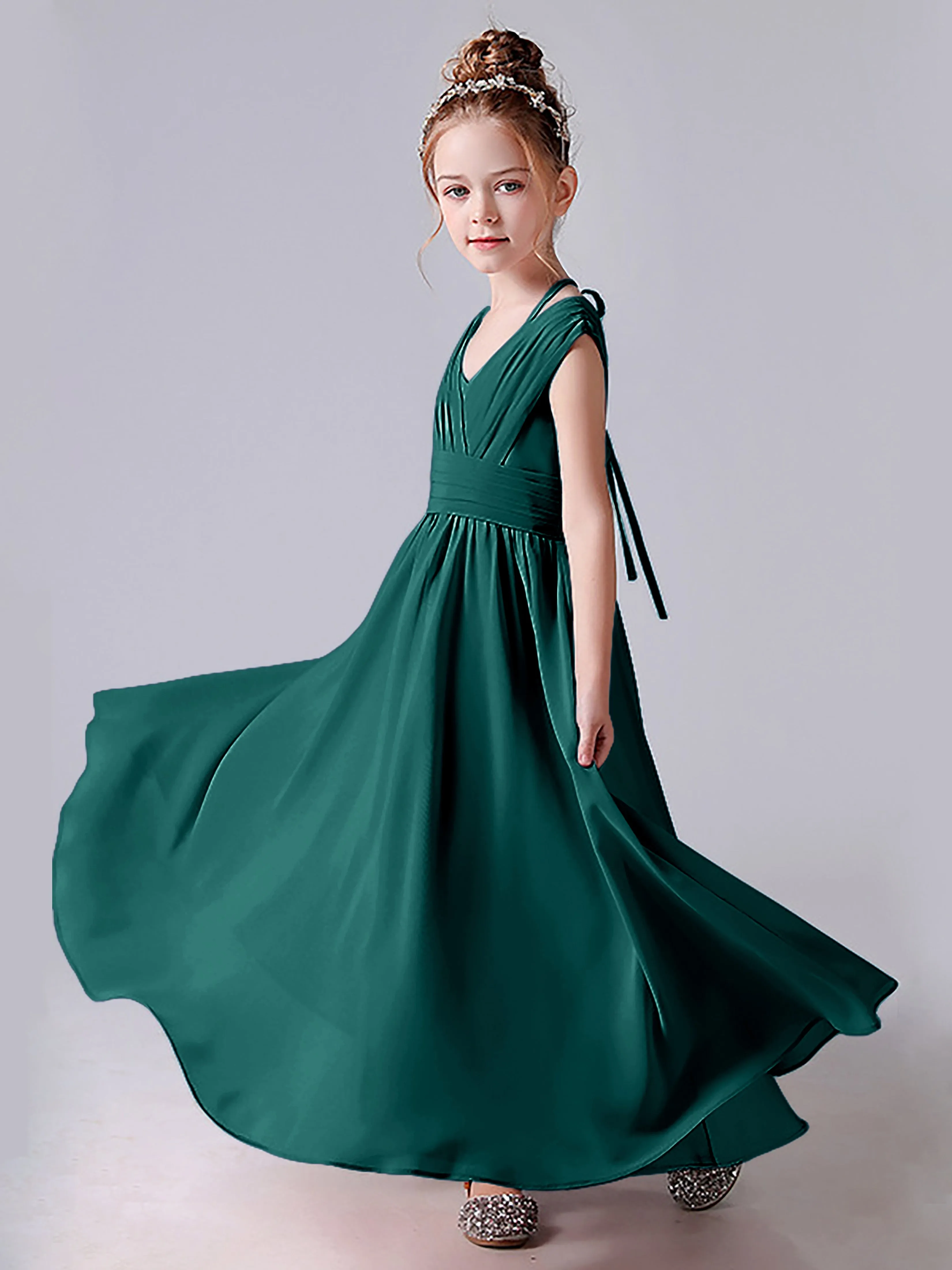 Halter V Back Junior Bridesmaid Dress