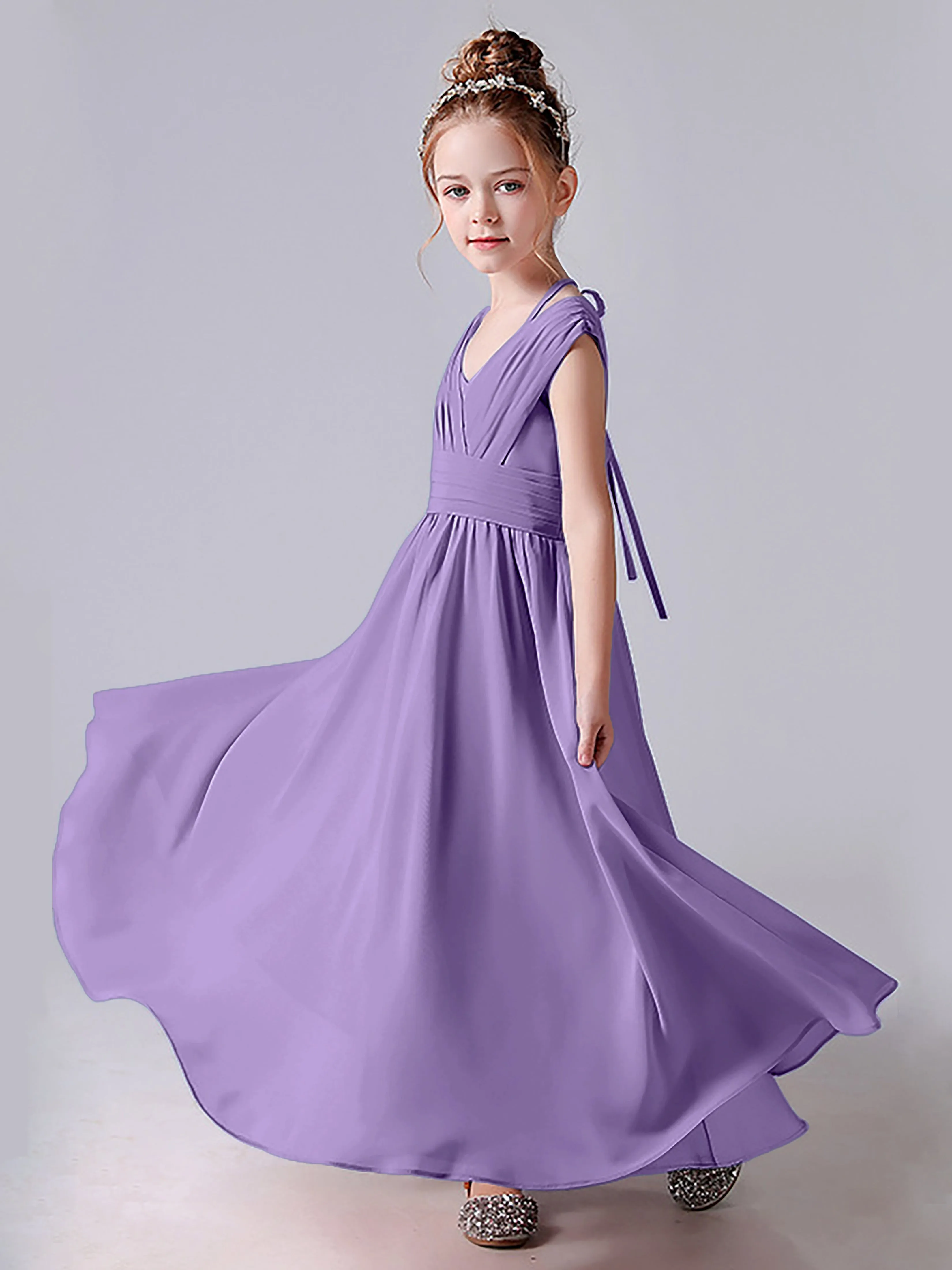 Halter V Back Junior Bridesmaid Dress