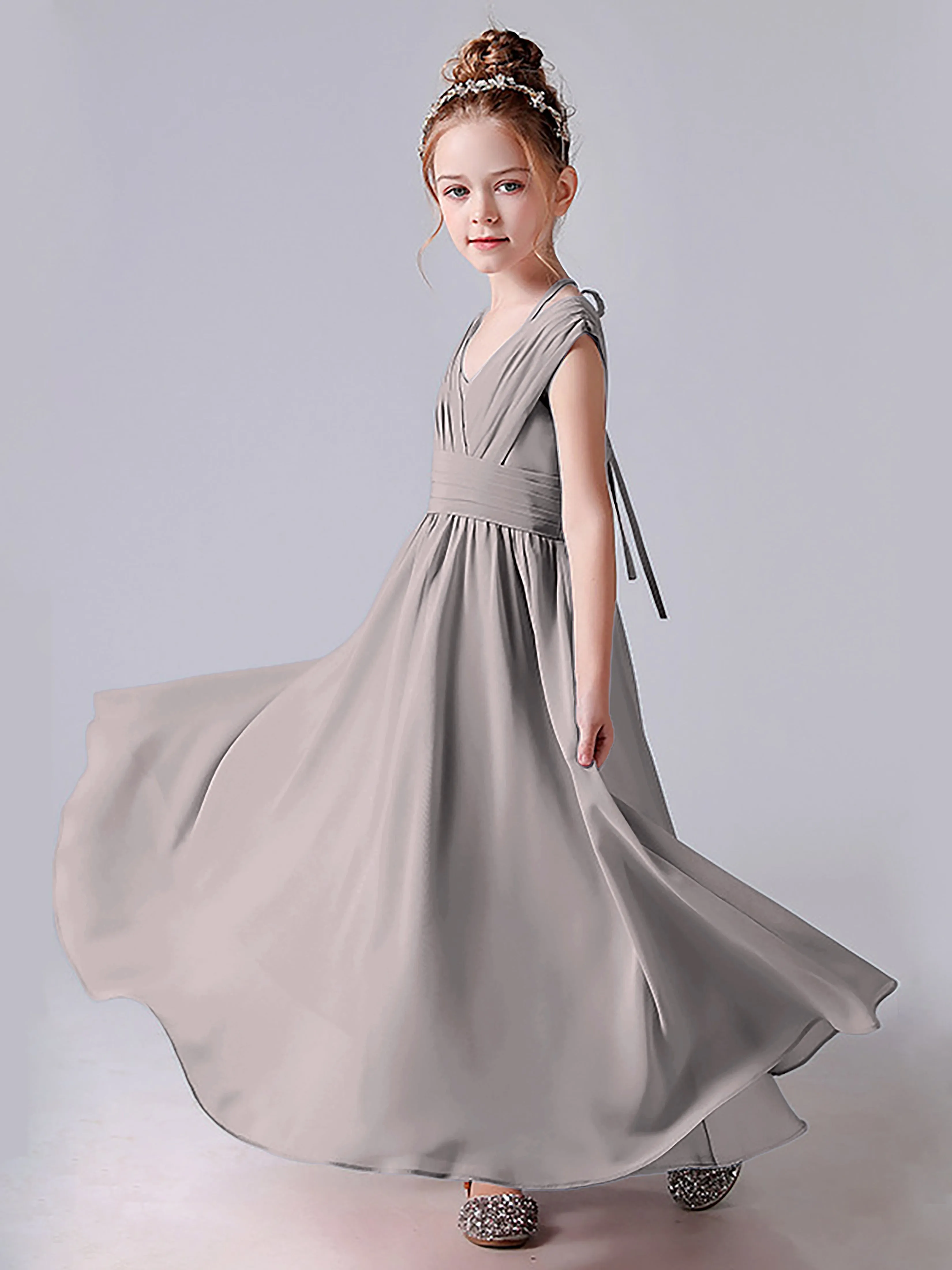 Halter V Back Junior Bridesmaid Dress