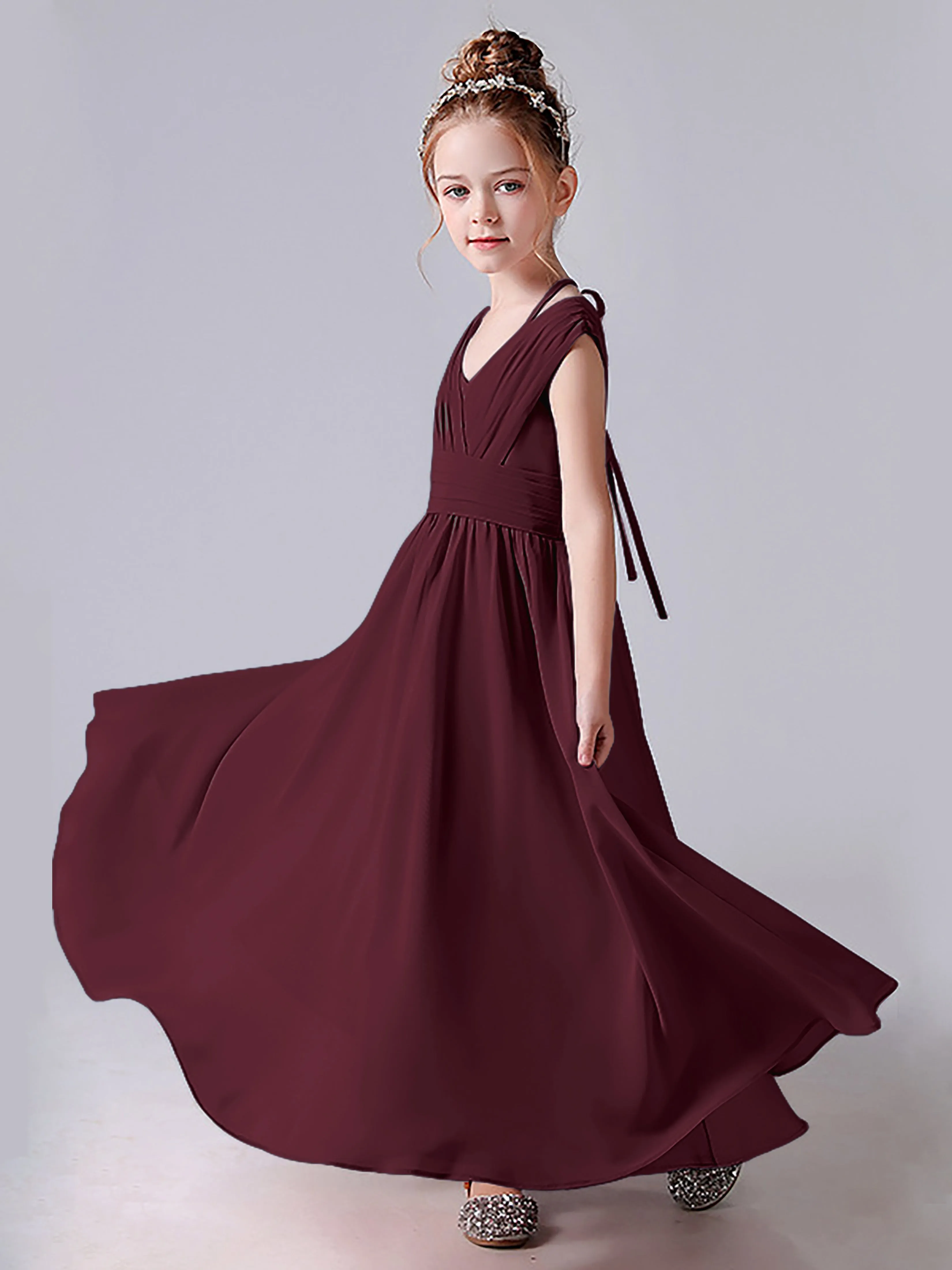 Halter V Back Junior Bridesmaid Dress