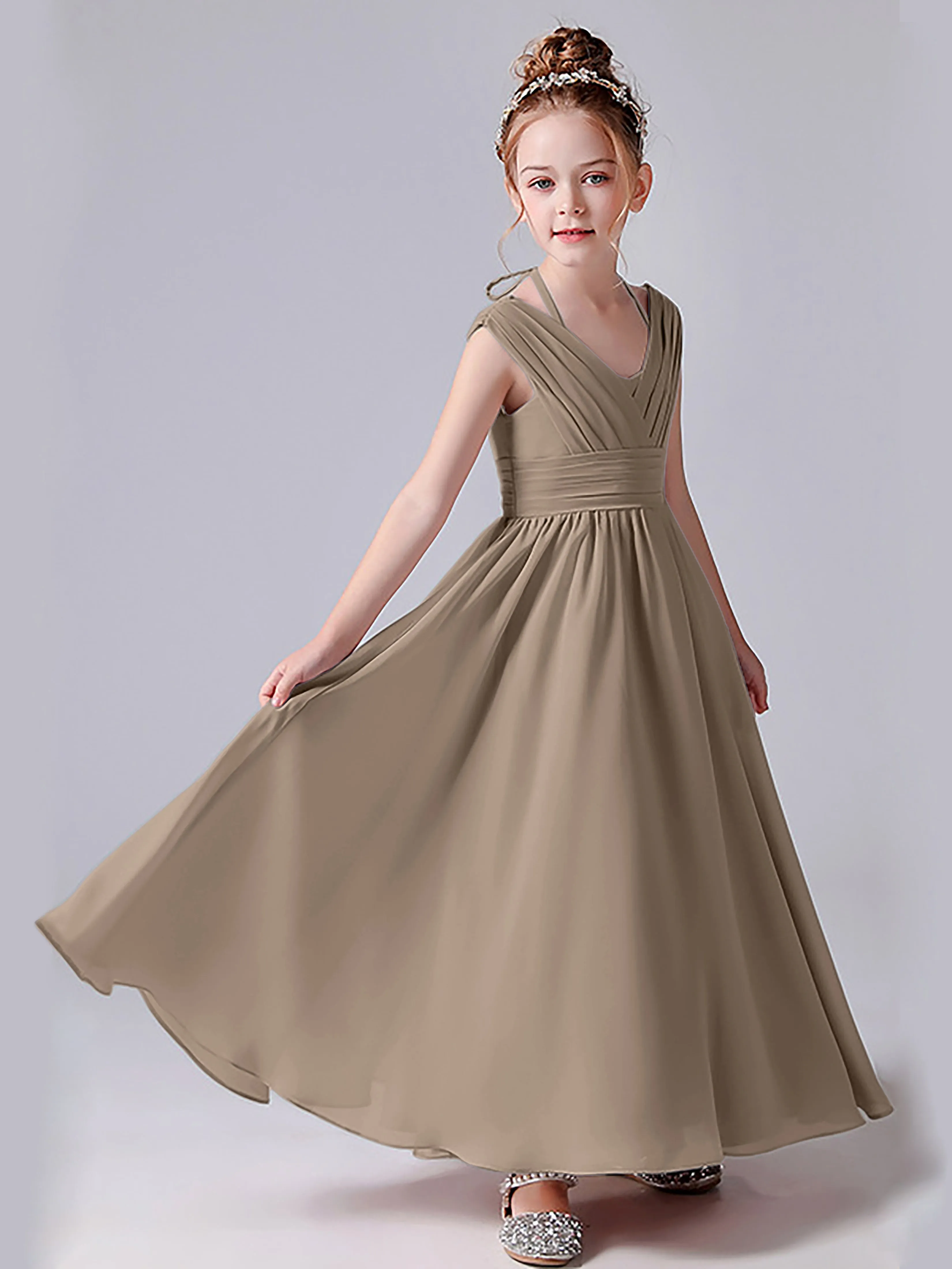 Halter V Back Junior Bridesmaid Dress