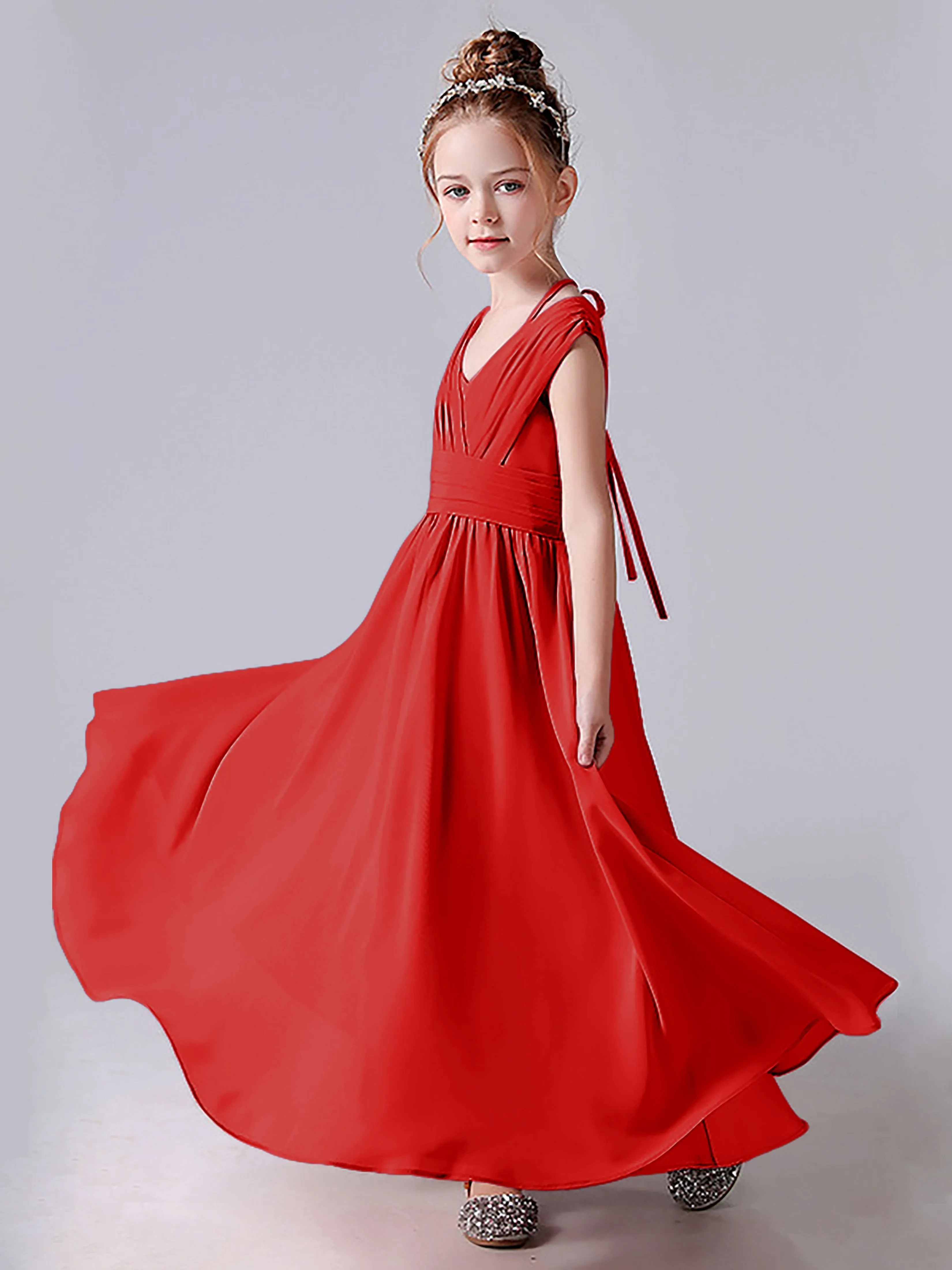 Halter V Back Junior Bridesmaid Dress