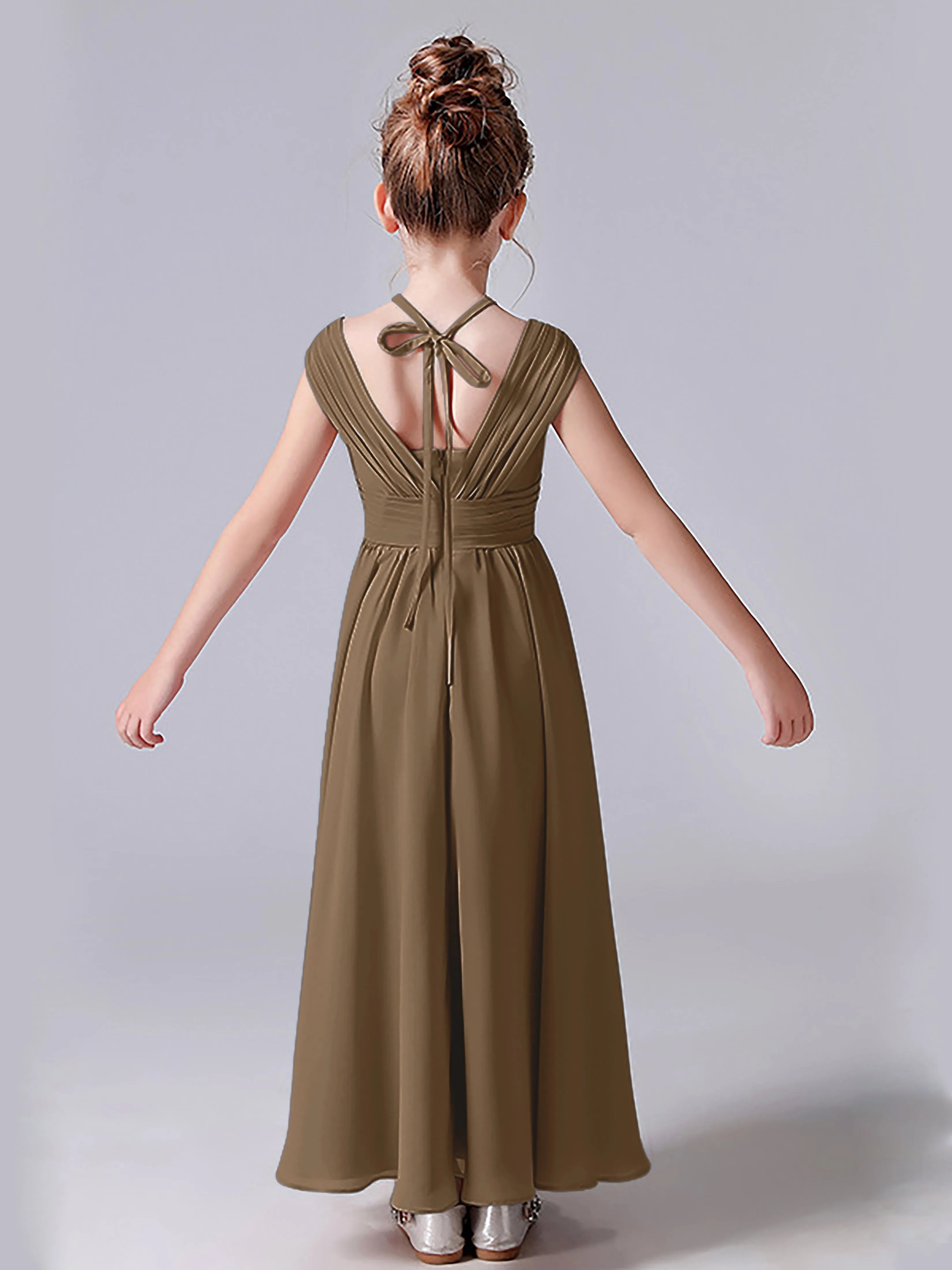 Halter V Back Junior Bridesmaid Dress