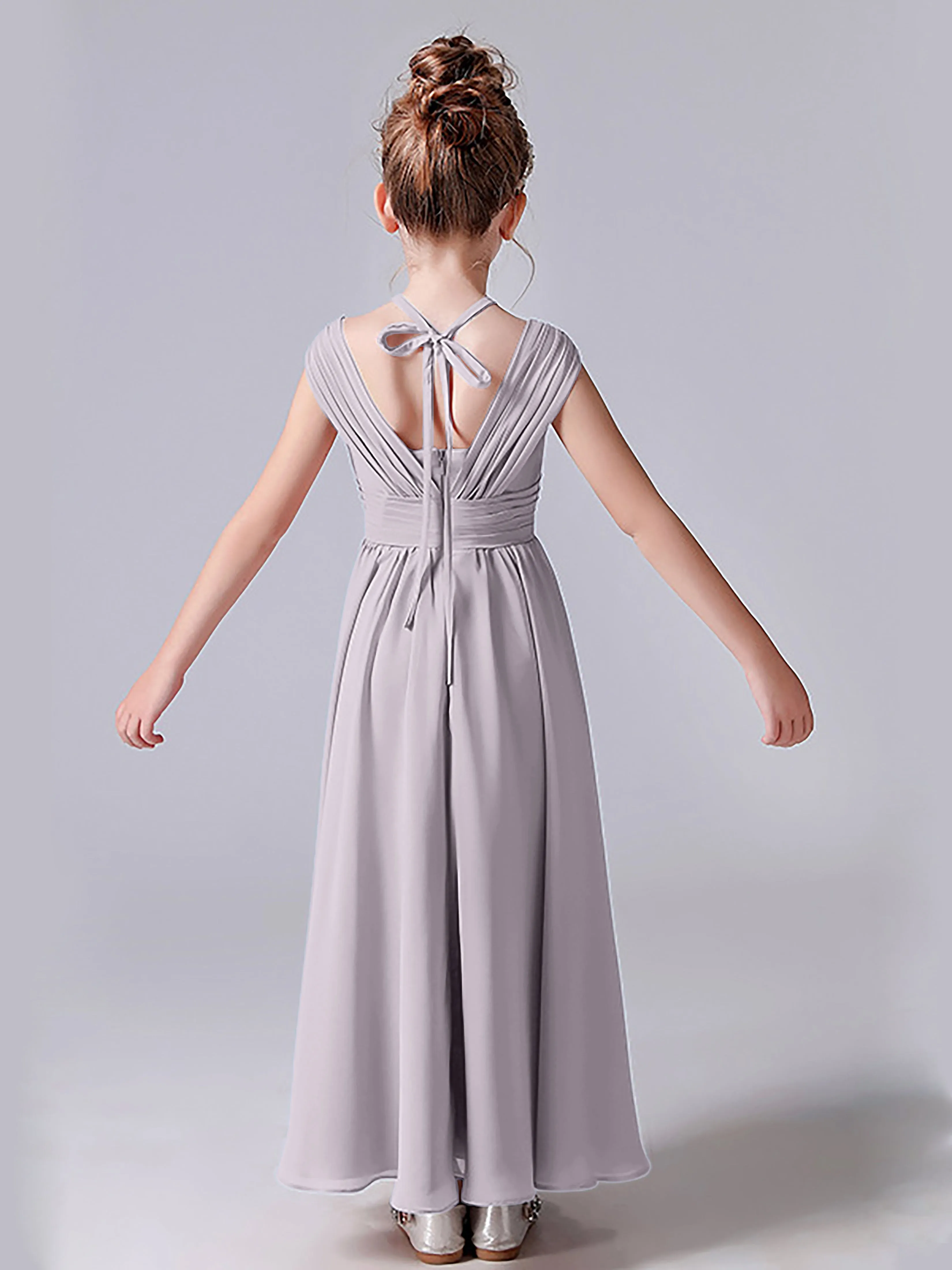 Halter V Back Junior Bridesmaid Dress