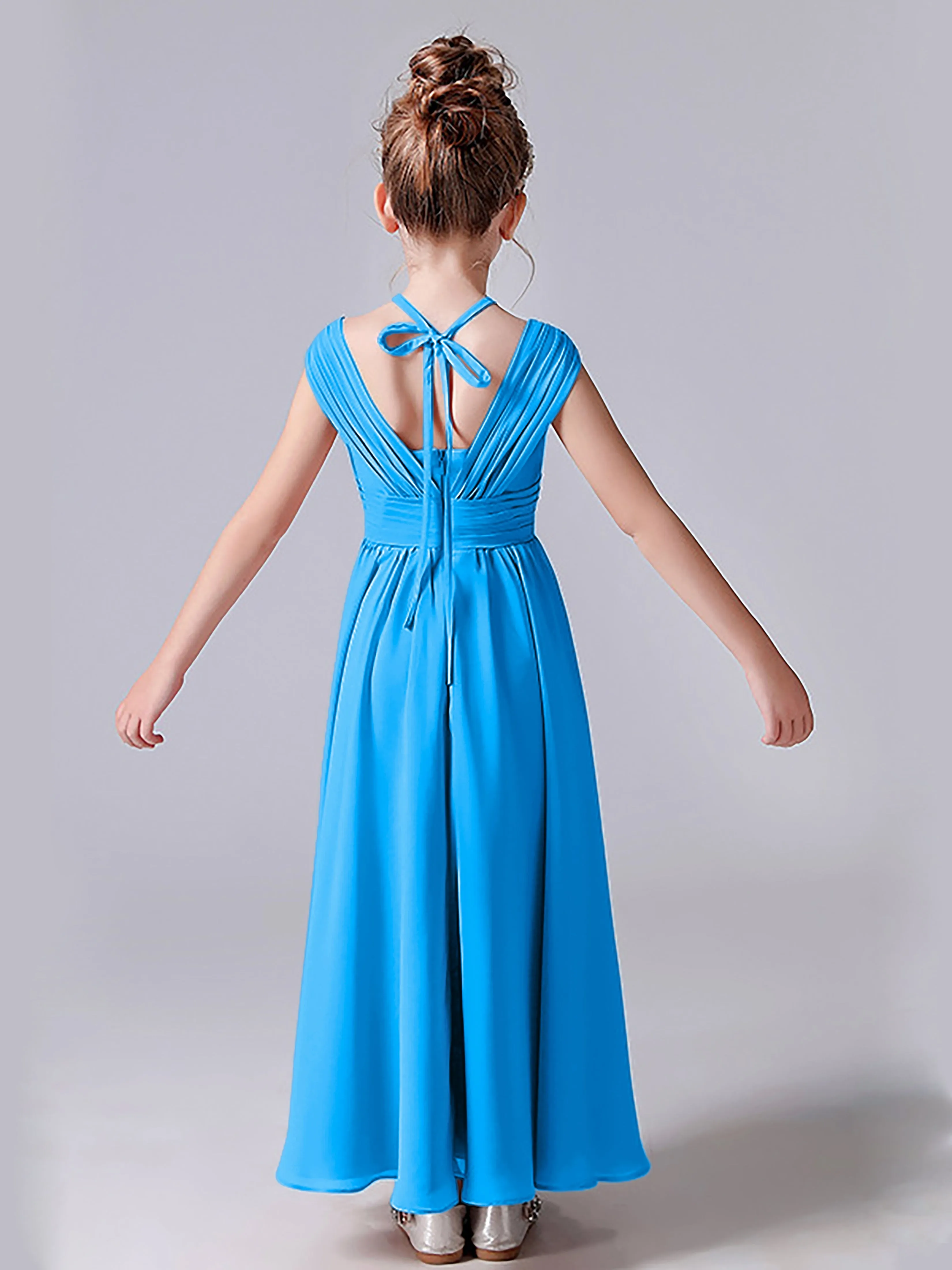 Halter V Back Junior Bridesmaid Dress