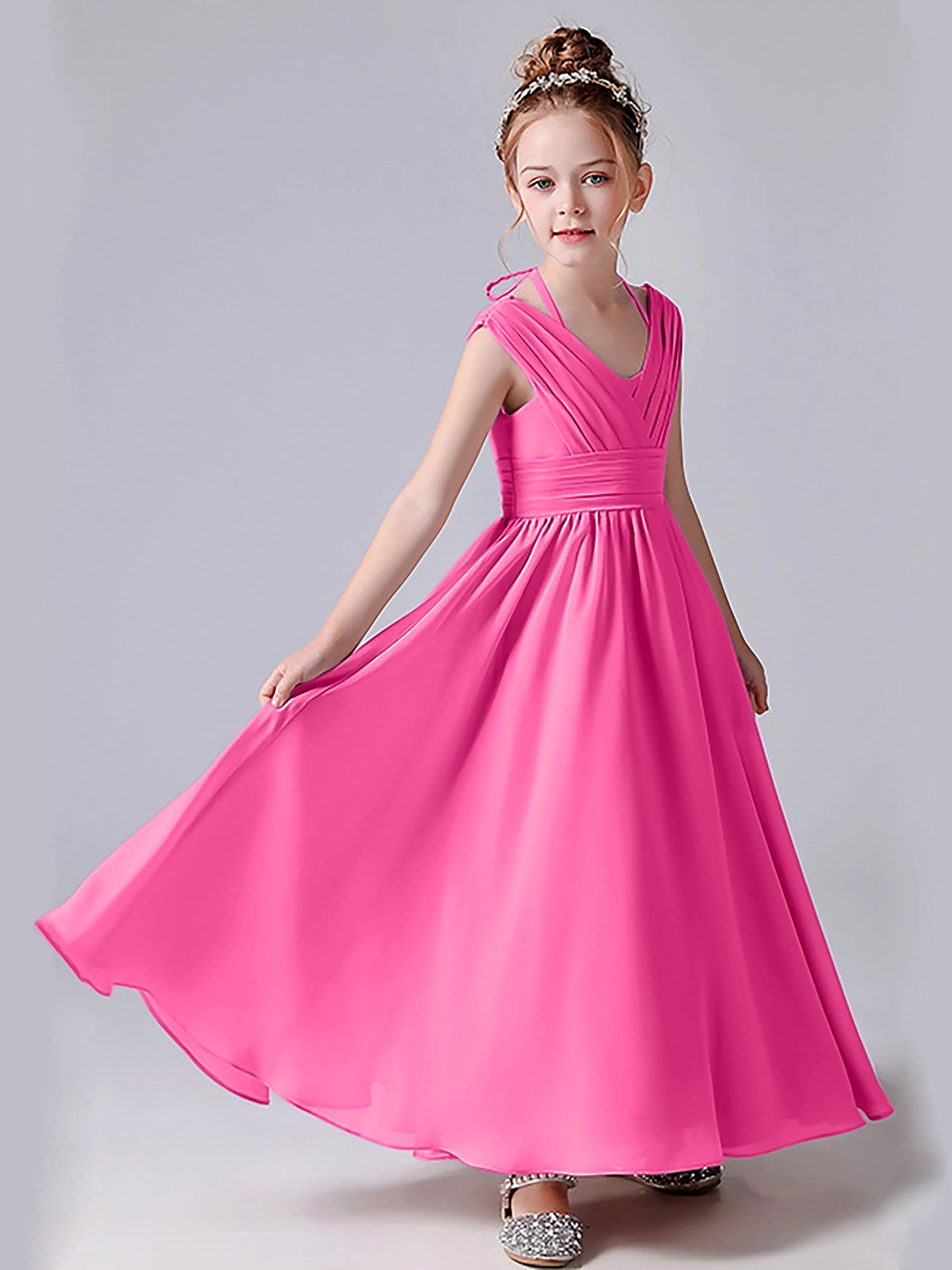 Halter V Back Junior Bridesmaid Dress