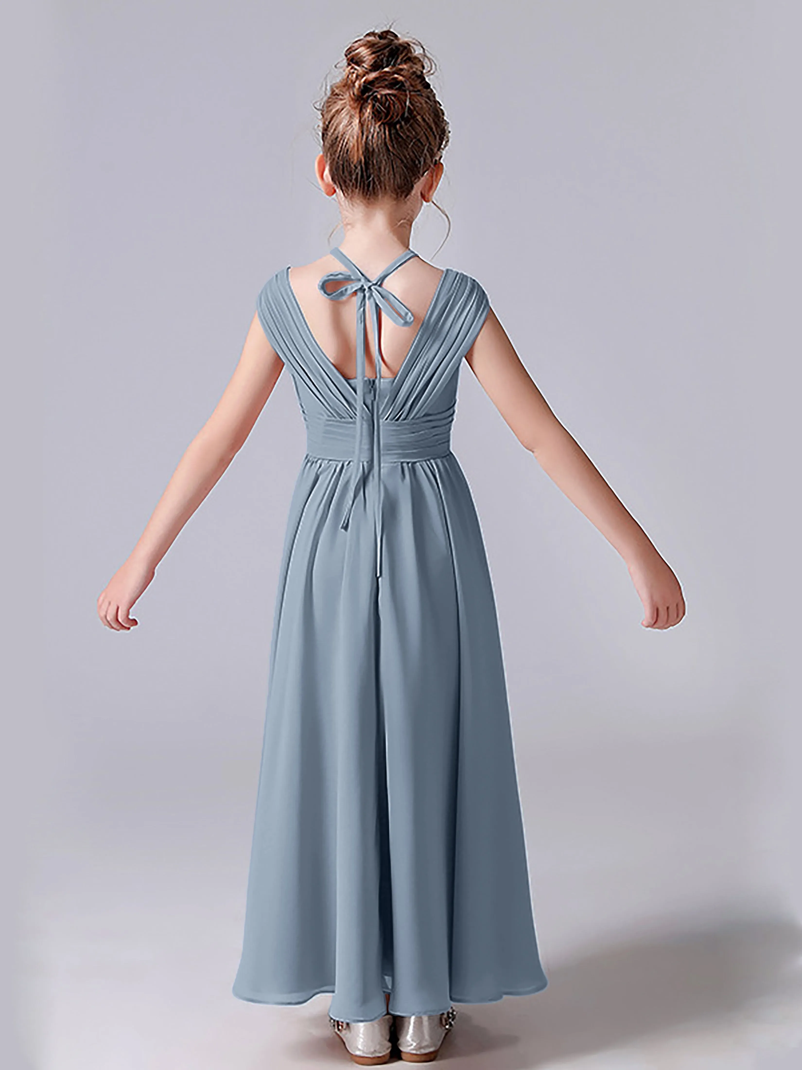 Halter V Back Junior Bridesmaid Dress