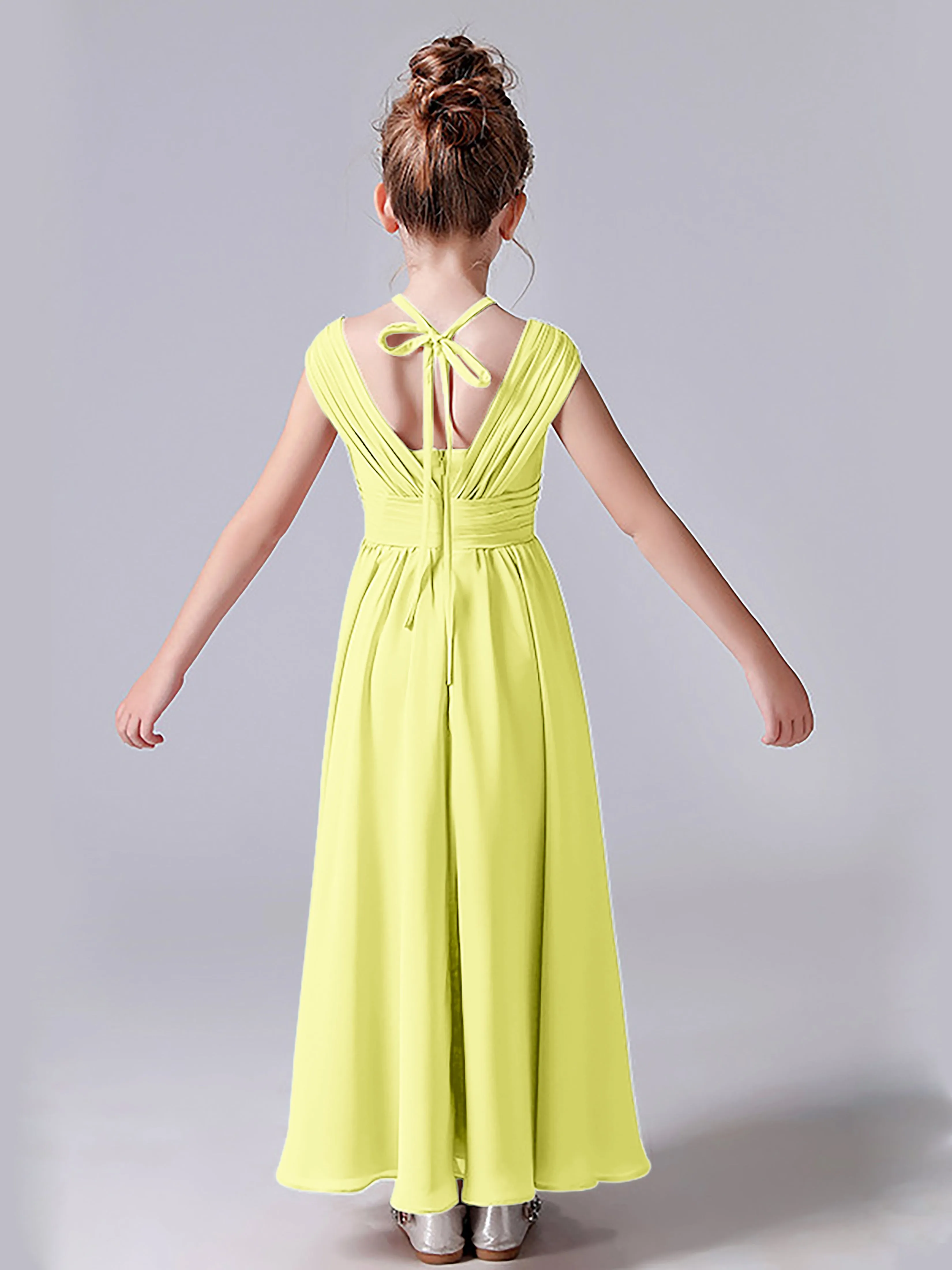 Halter V Back Junior Bridesmaid Dress