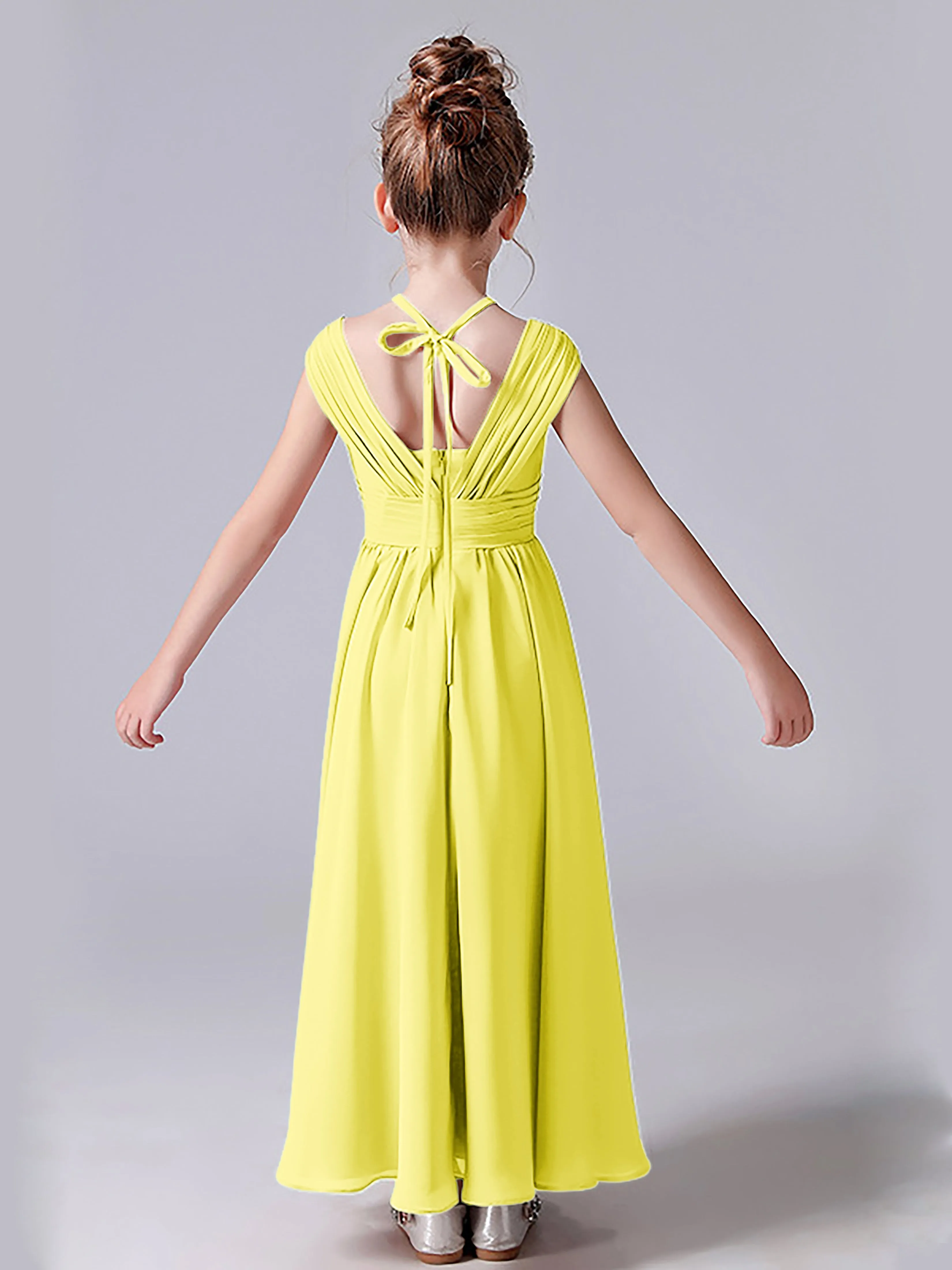 Halter V Back Junior Bridesmaid Dress