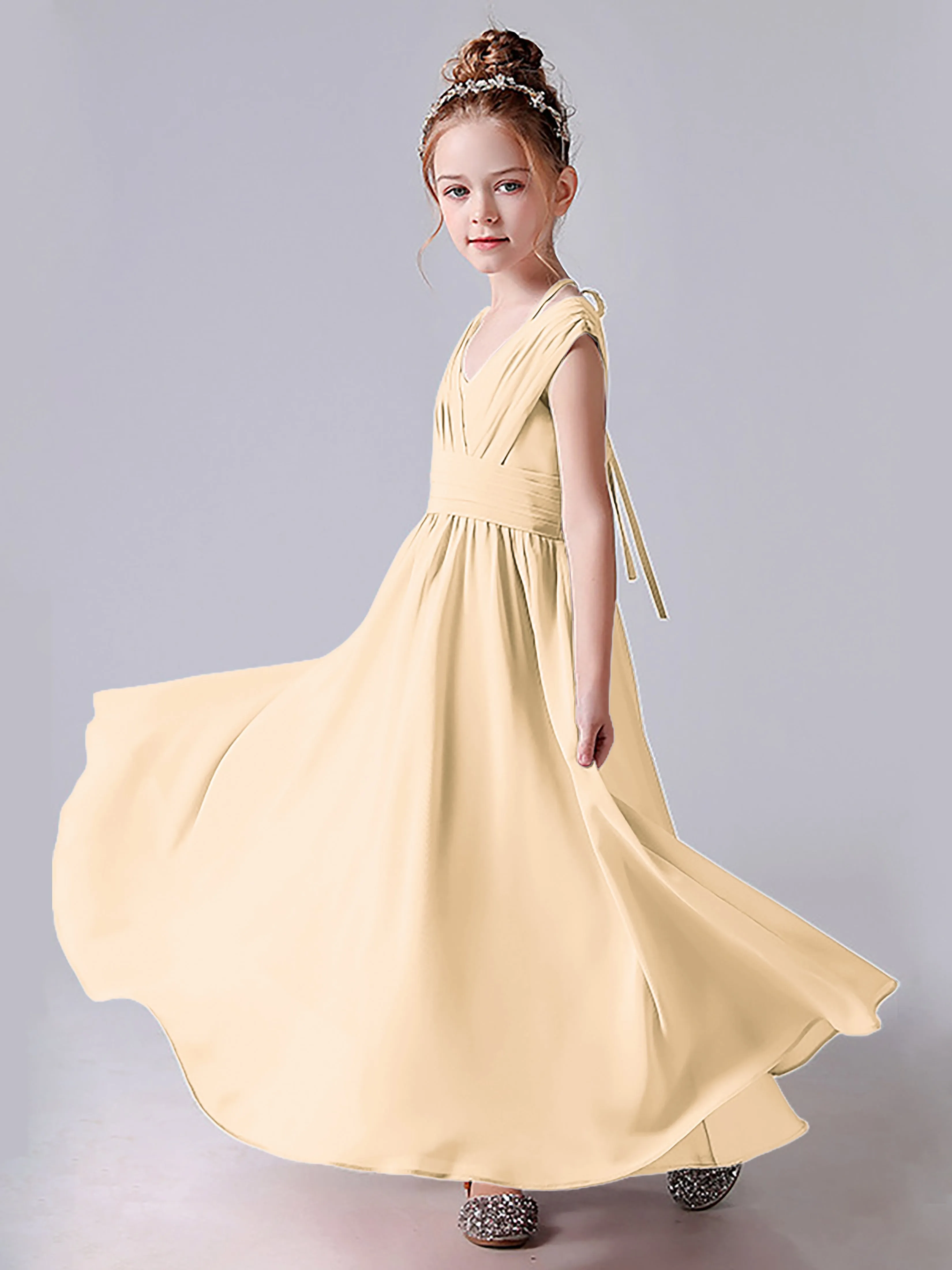 Halter V Back Junior Bridesmaid Dress