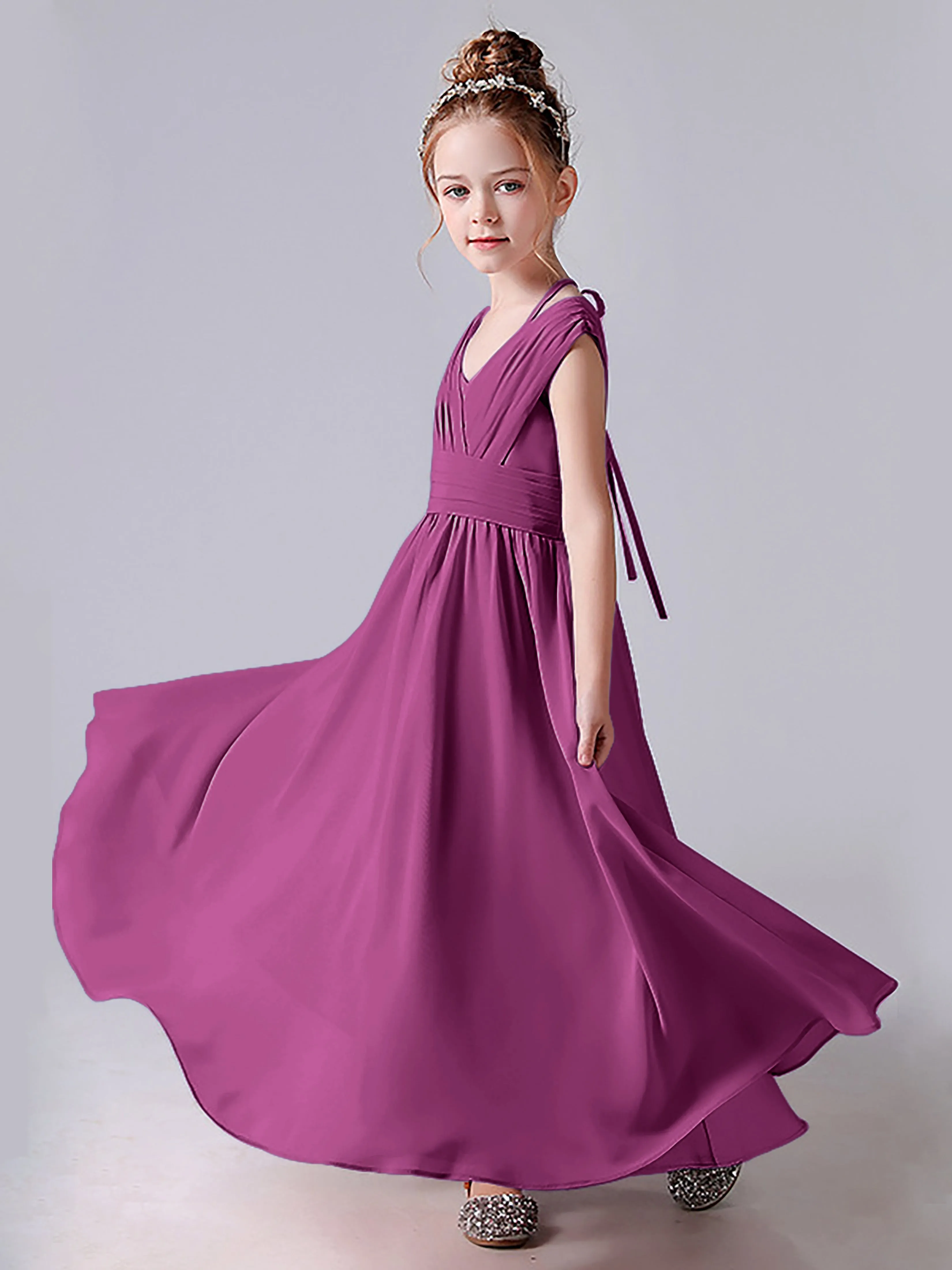 Halter V Back Junior Bridesmaid Dress