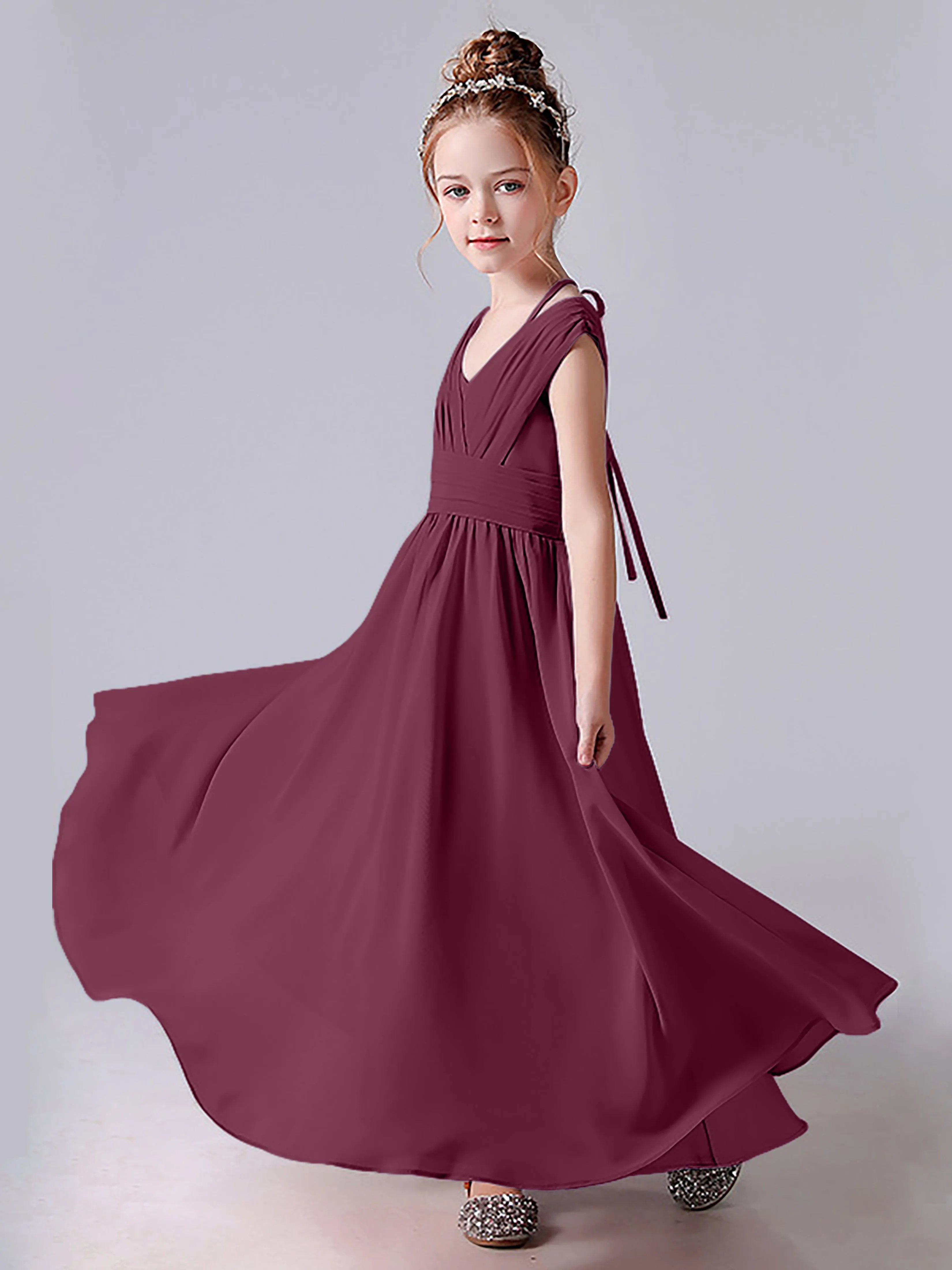 Halter V Back Junior Bridesmaid Dress