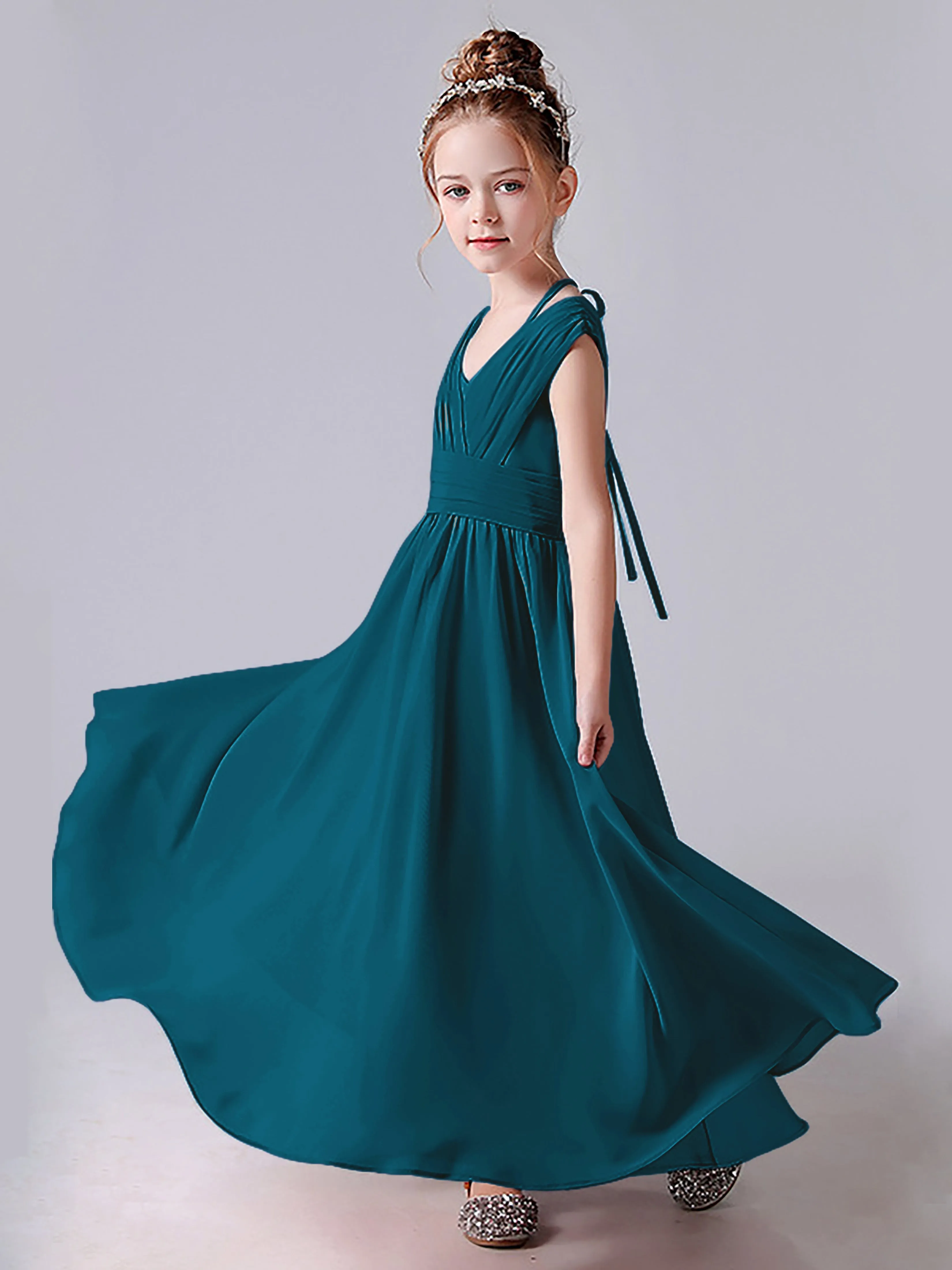 Halter V Back Junior Bridesmaid Dress