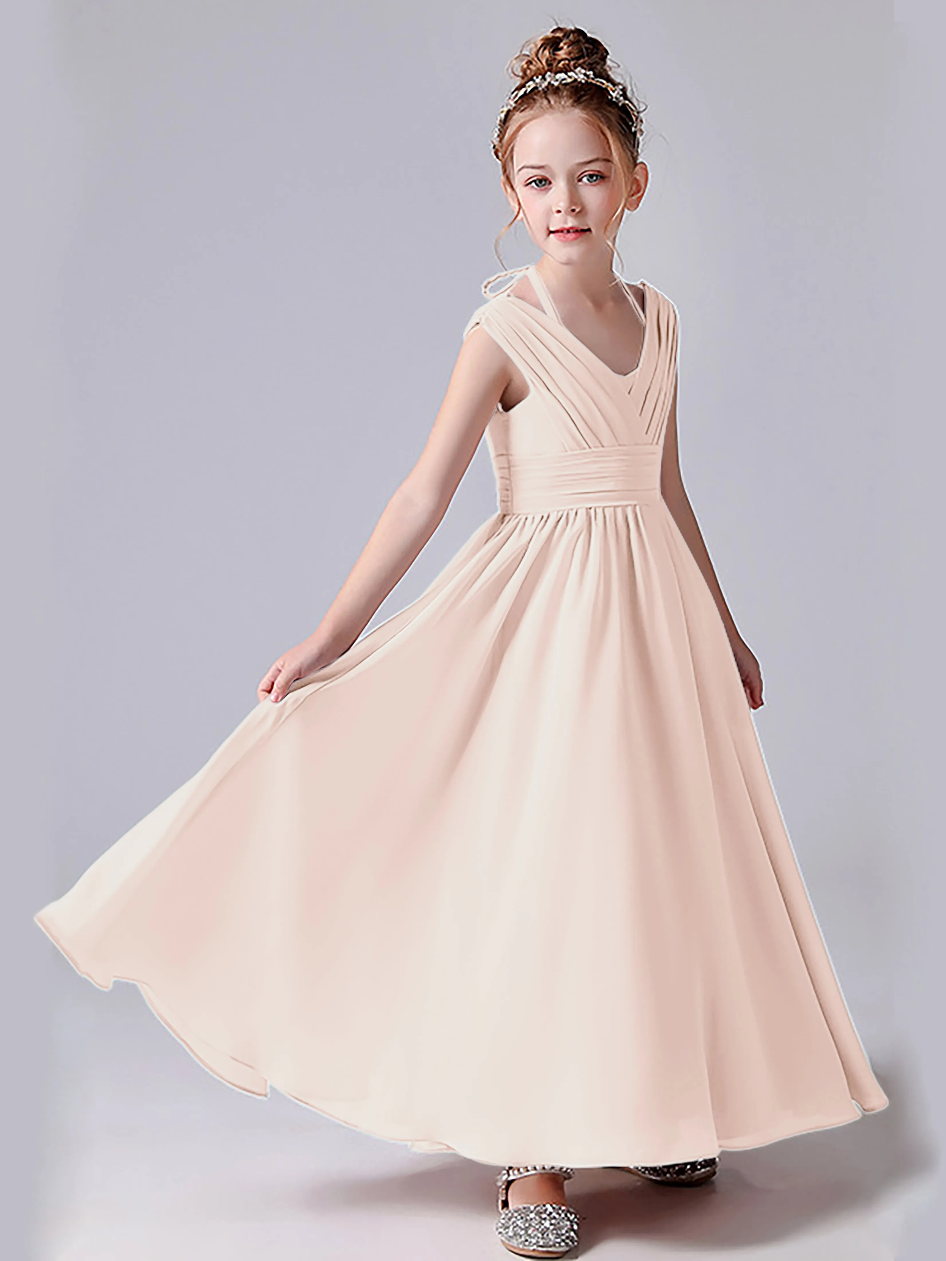 Halter V Back Junior Bridesmaid Dress