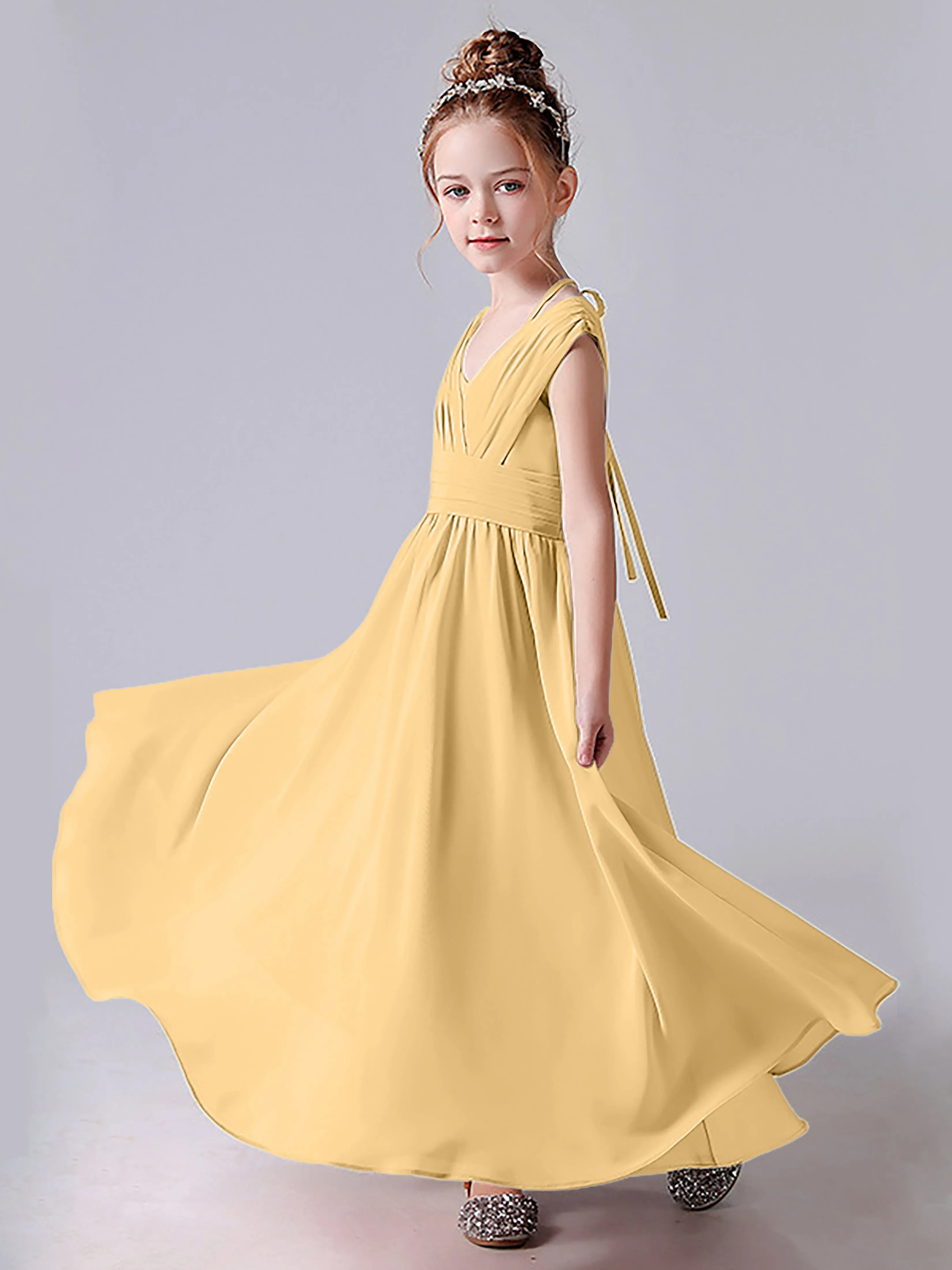 Halter V Back Junior Bridesmaid Dress