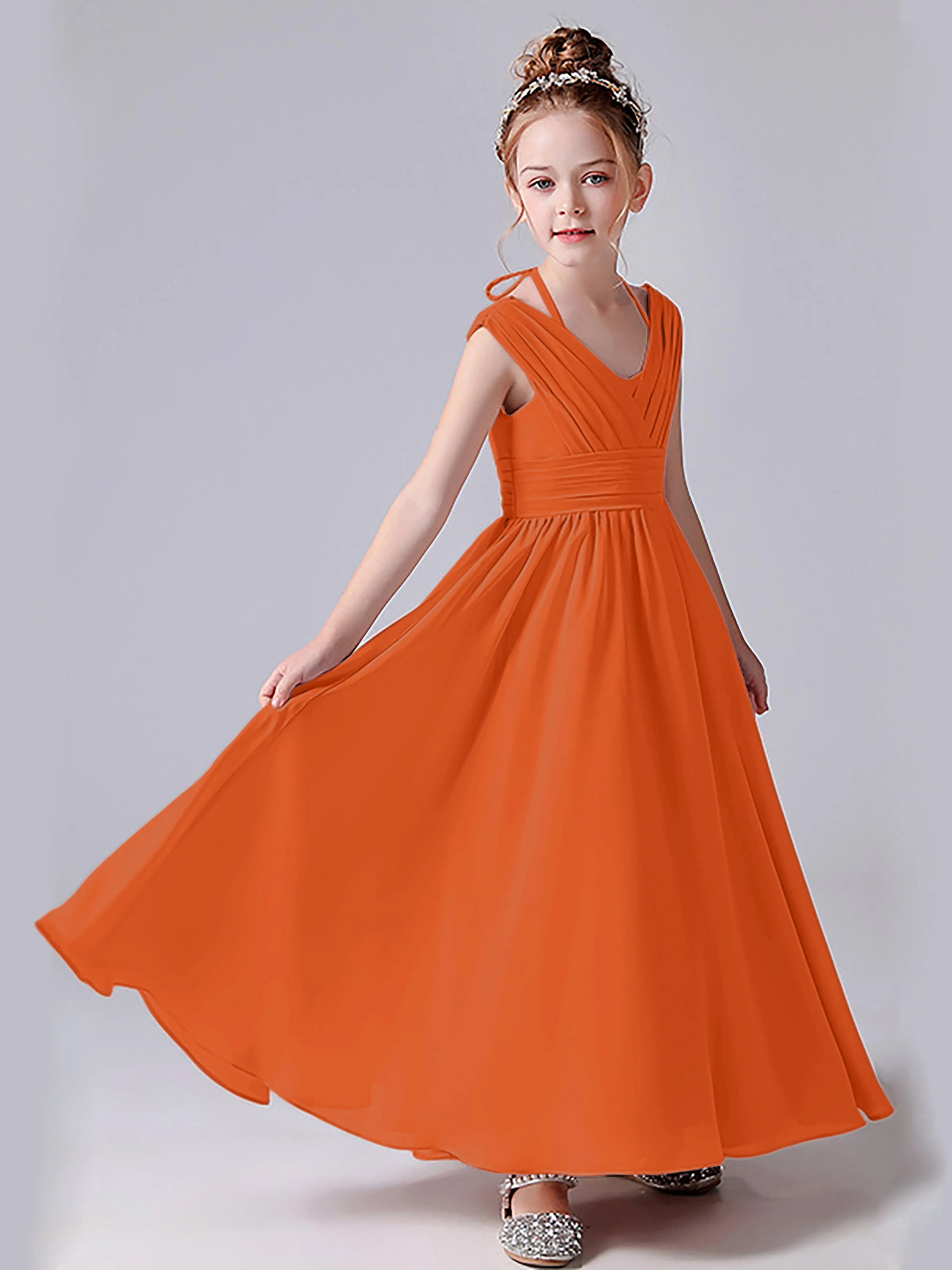 Halter V Back Junior Bridesmaid Dress