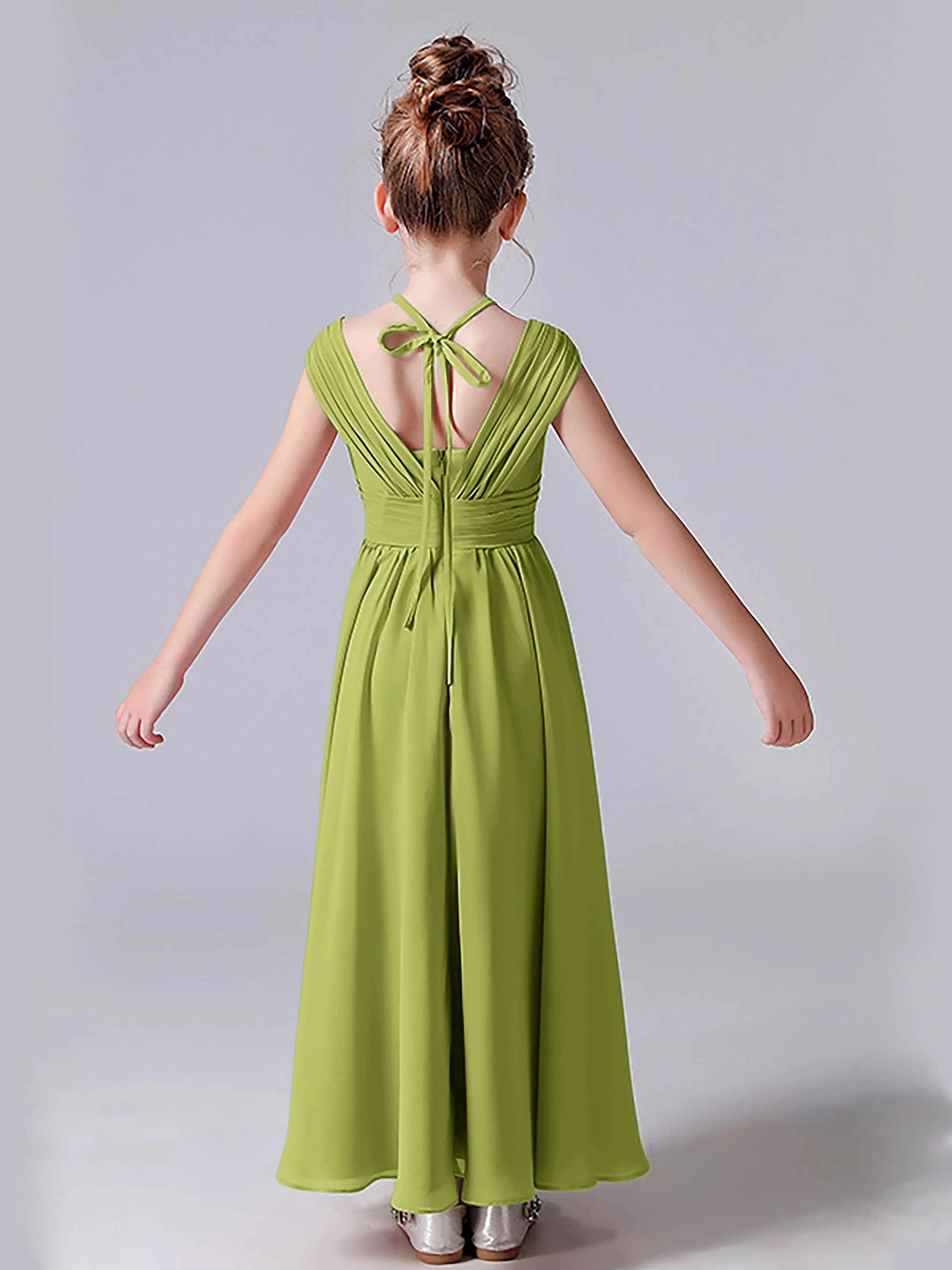 Halter V Back Junior Bridesmaid Dress