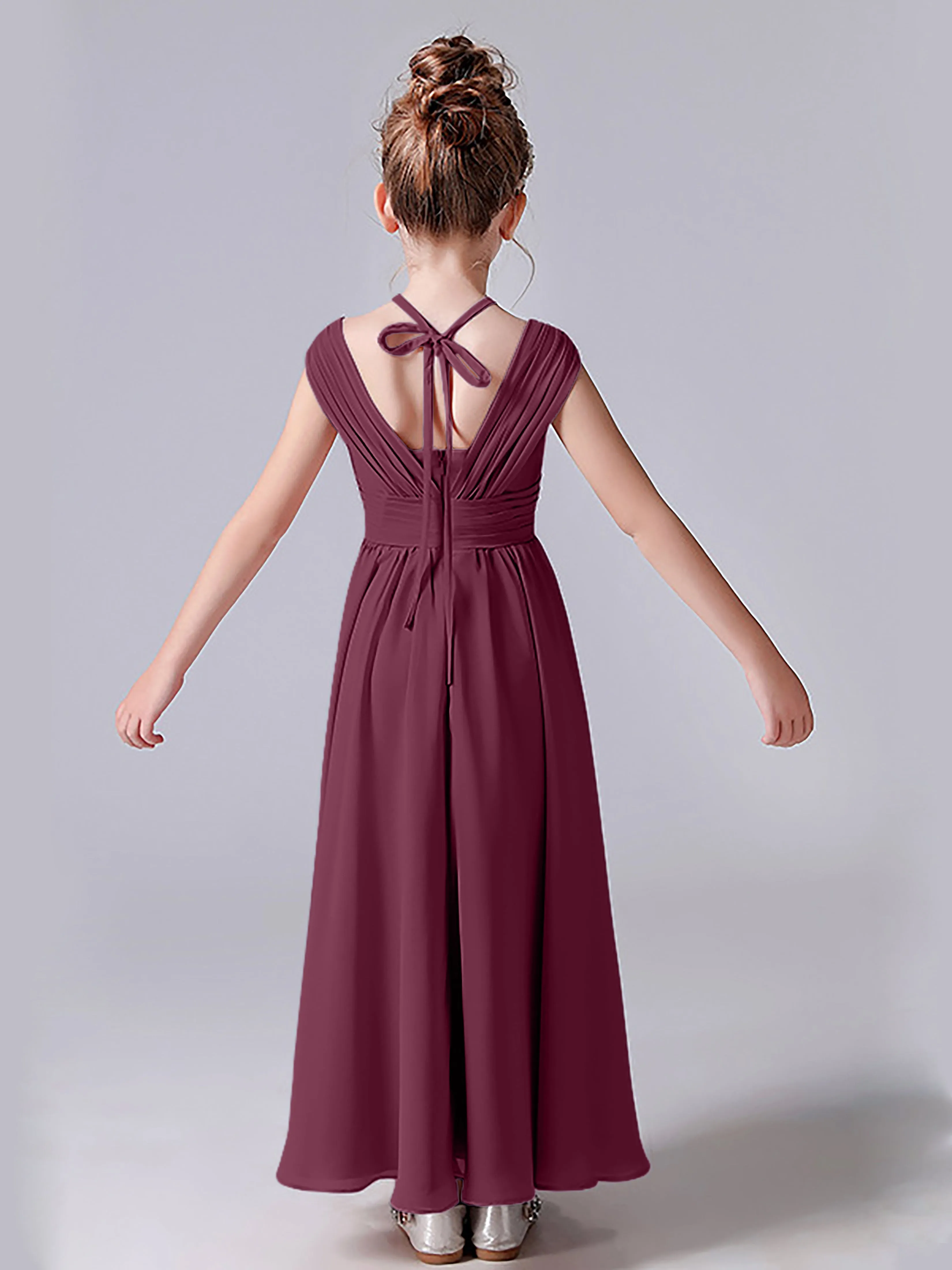 Halter V Back Junior Bridesmaid Dress