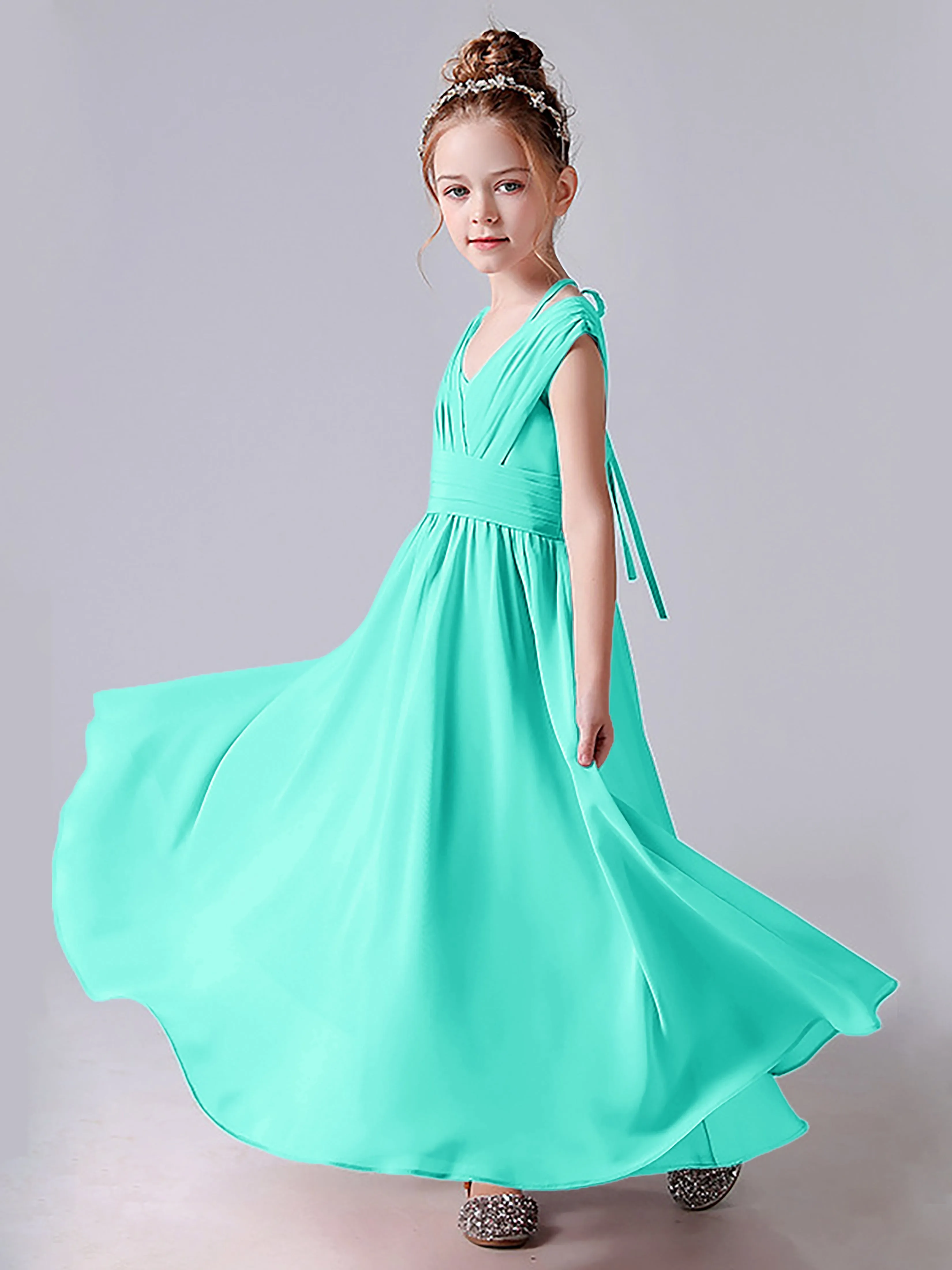 Halter V Back Junior Bridesmaid Dress