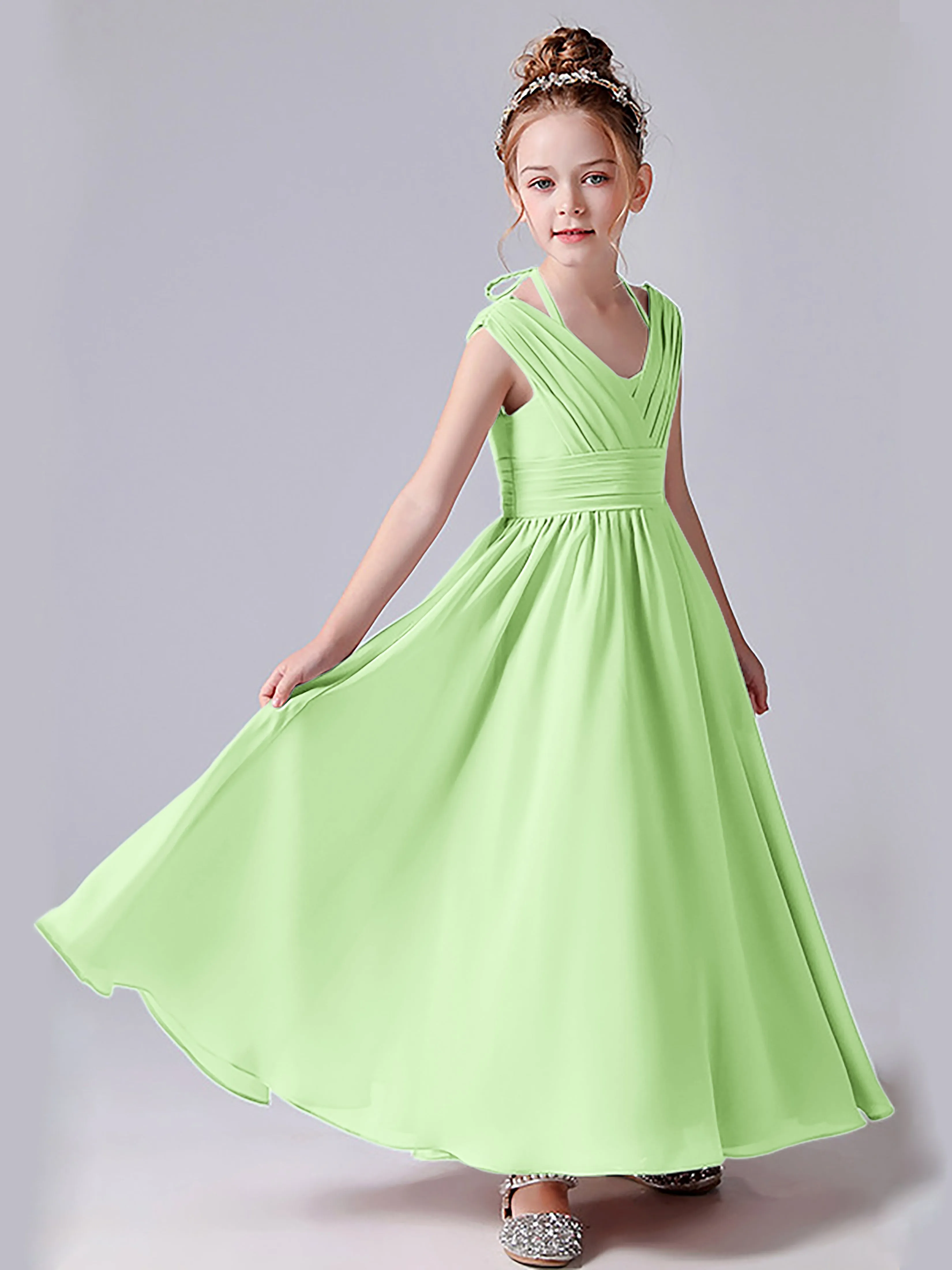 Halter V Back Junior Bridesmaid Dress