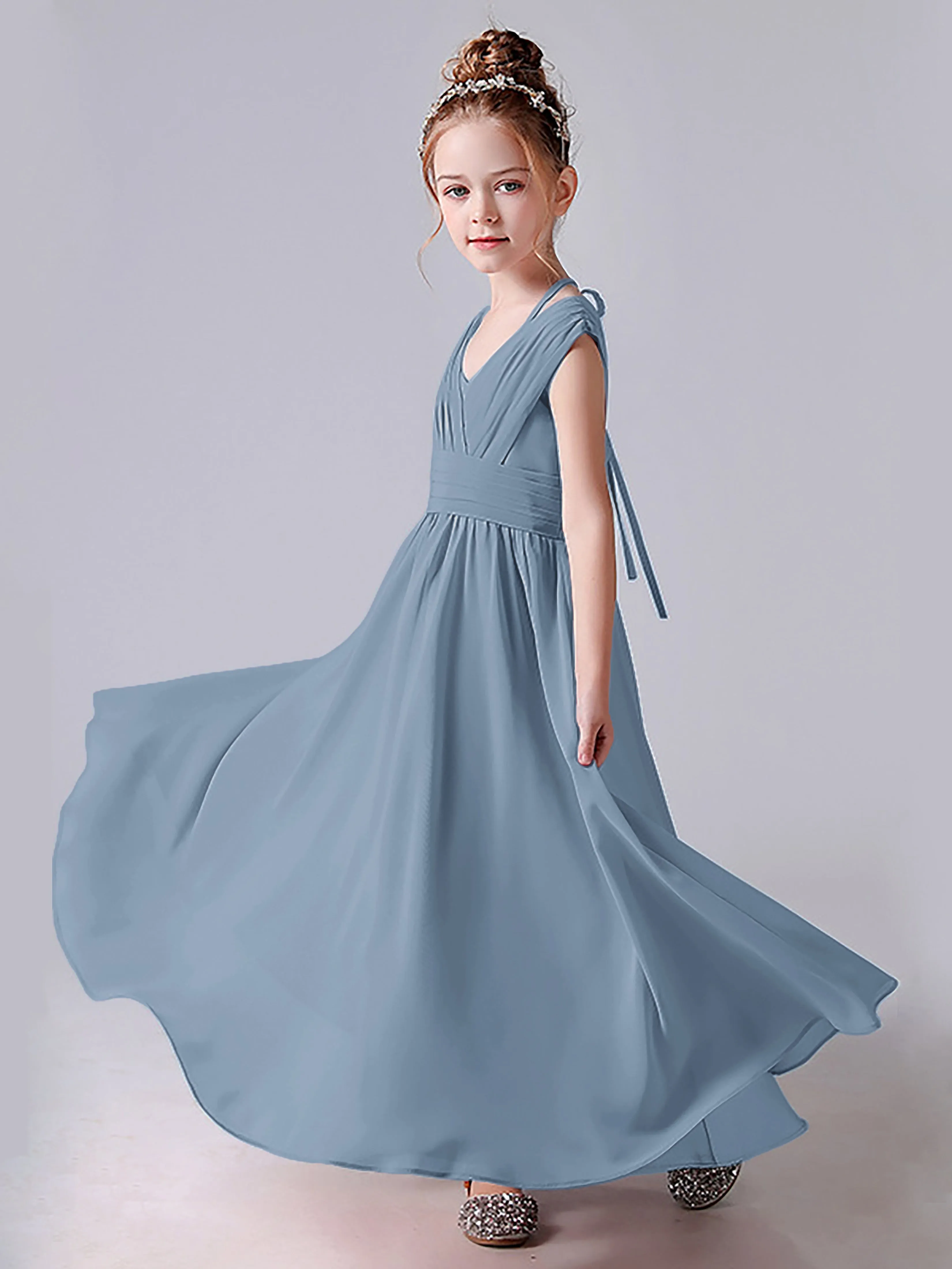 Halter V Back Junior Bridesmaid Dress