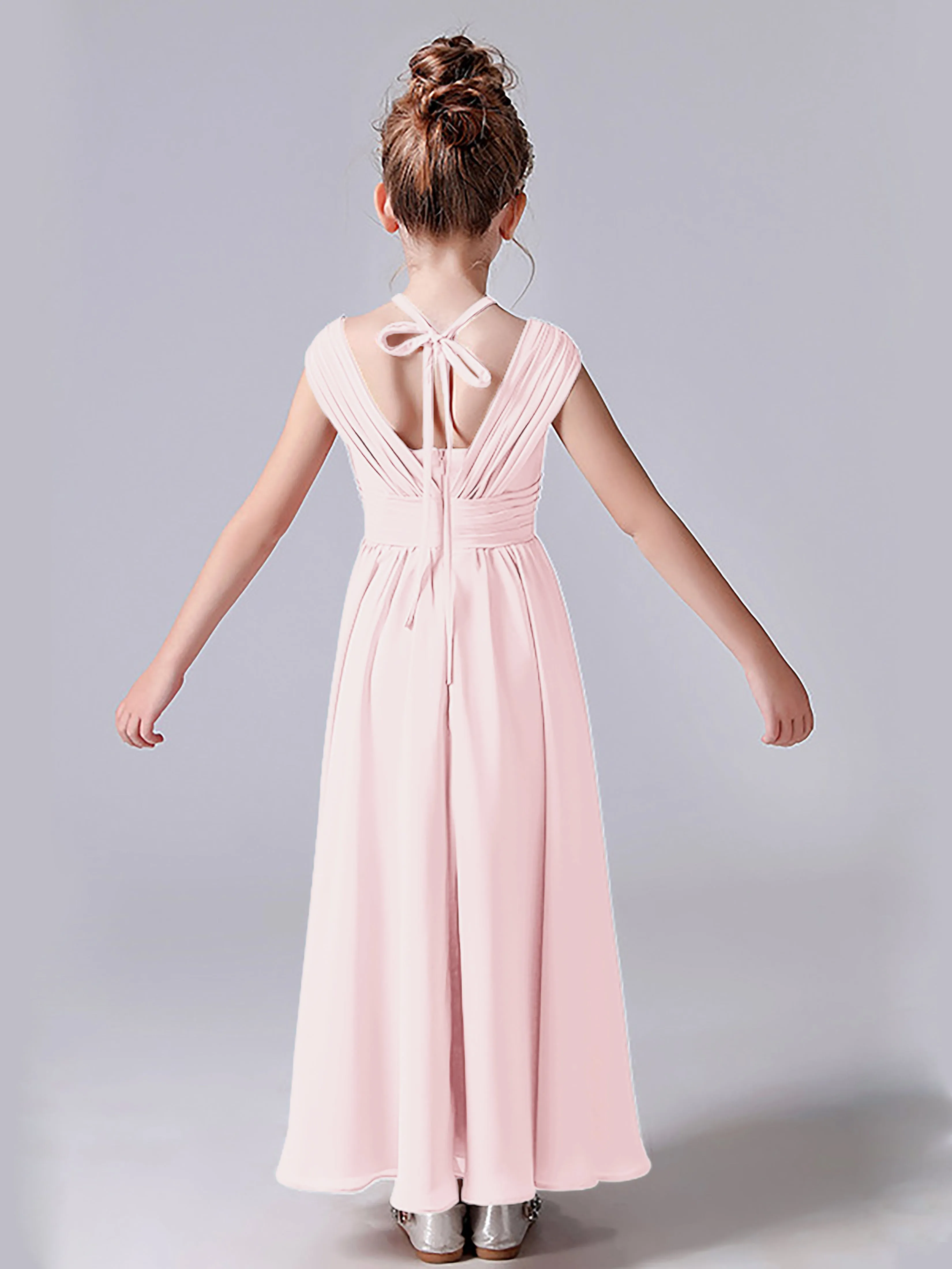 Halter V Back Junior Bridesmaid Dress