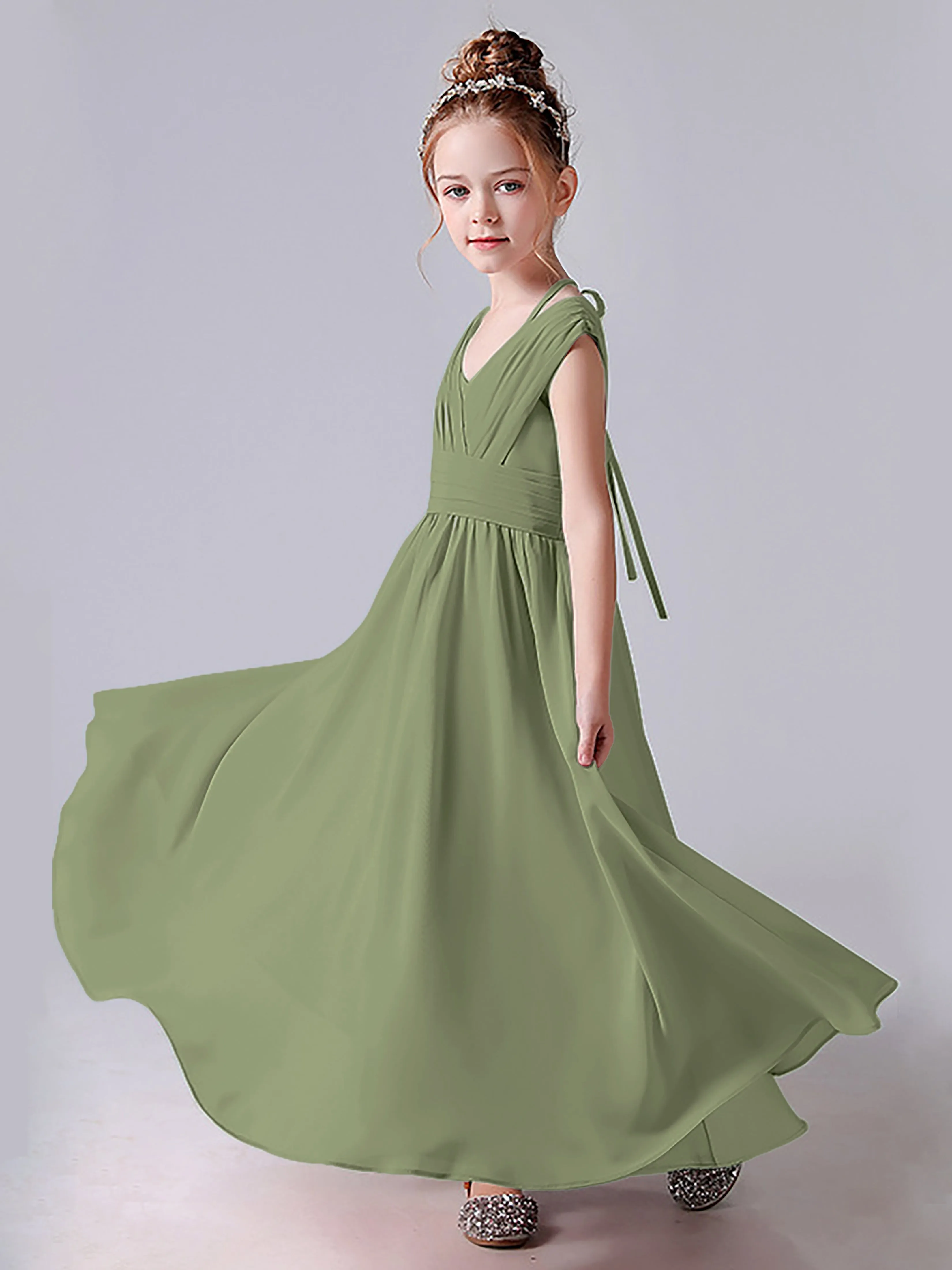 Halter V Back Junior Bridesmaid Dress