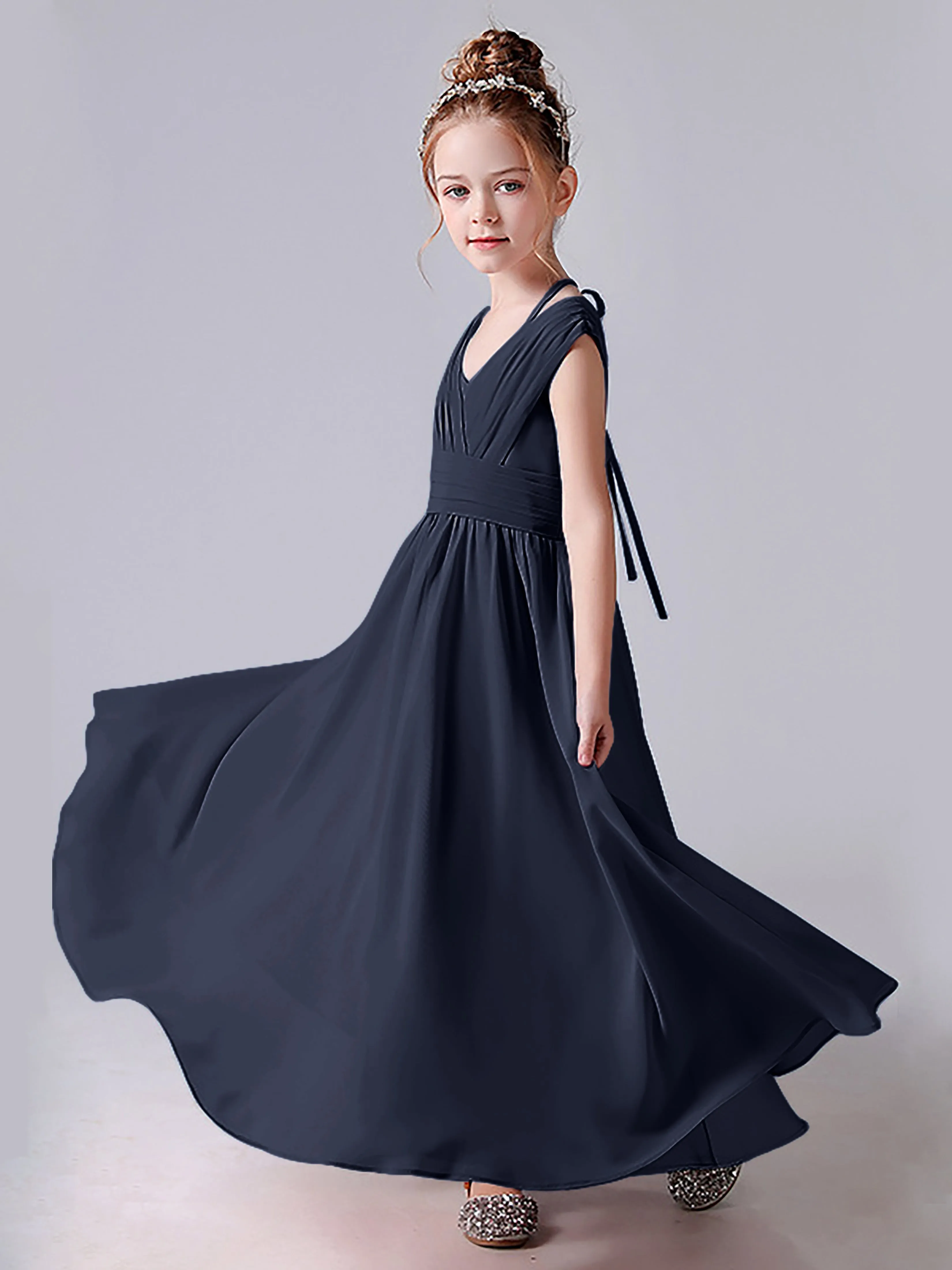 Halter V Back Junior Bridesmaid Dress