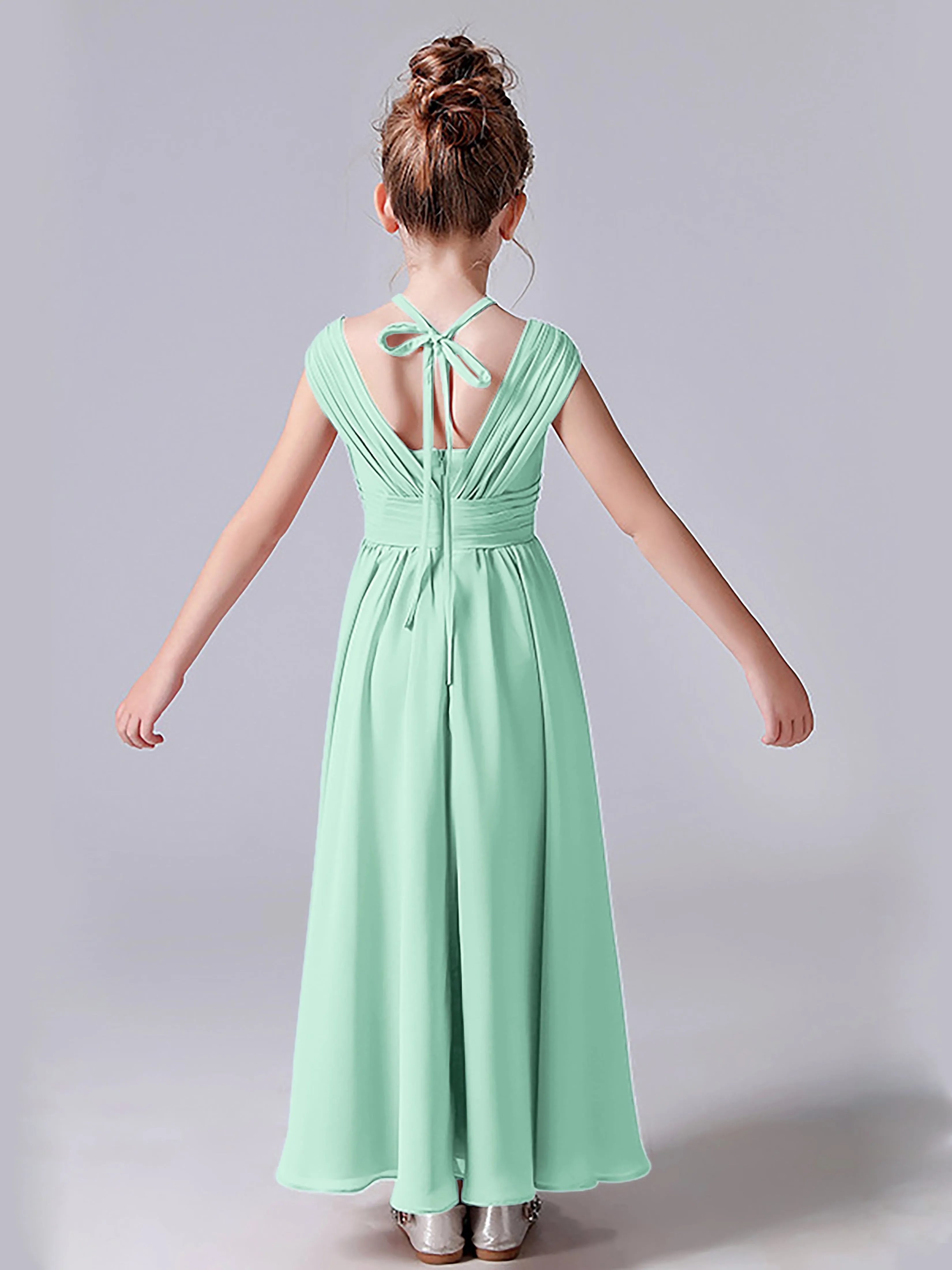 Halter V Back Junior Bridesmaid Dress