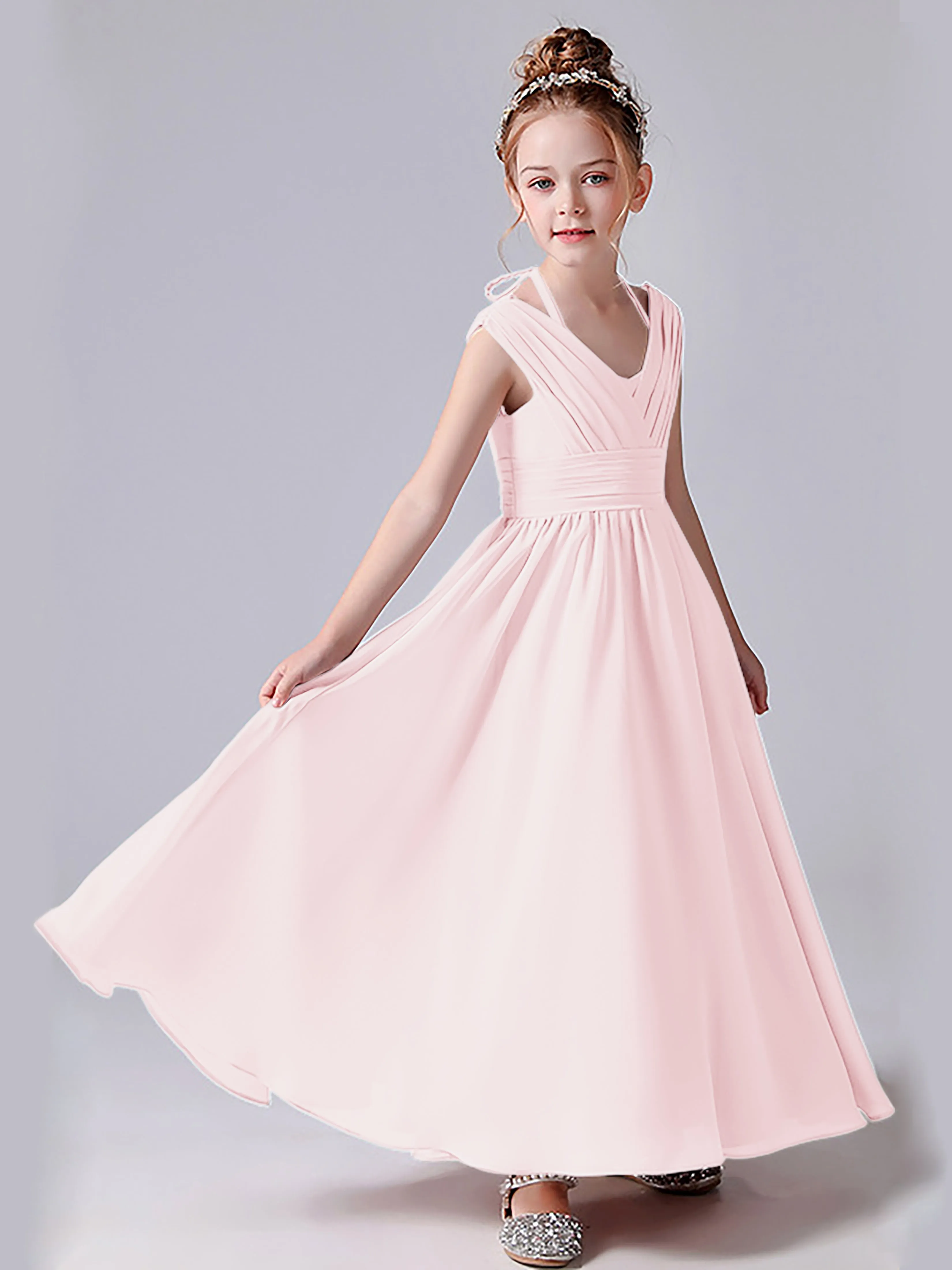 Halter V Back Junior Bridesmaid Dress