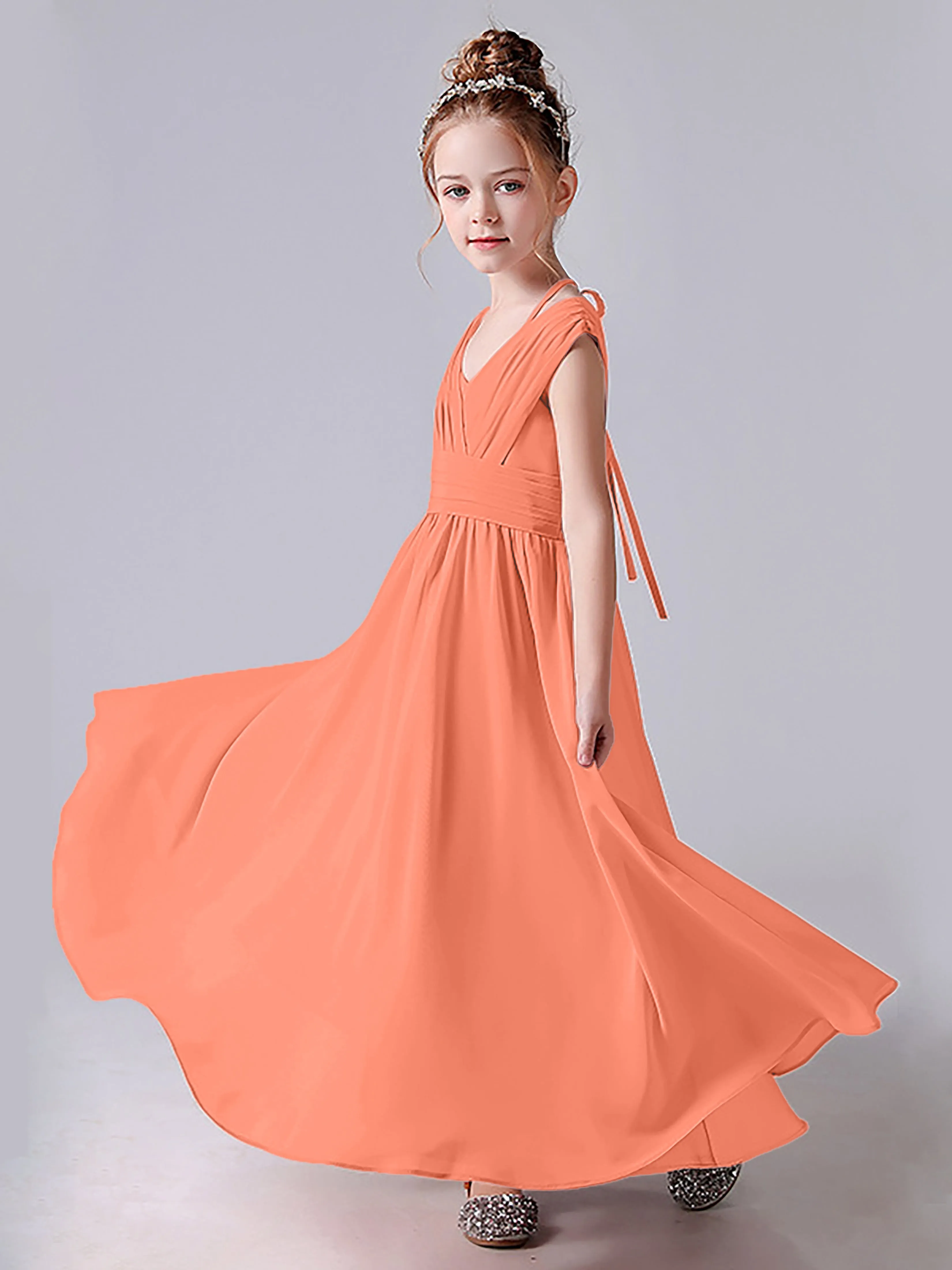 Halter V Back Junior Bridesmaid Dress